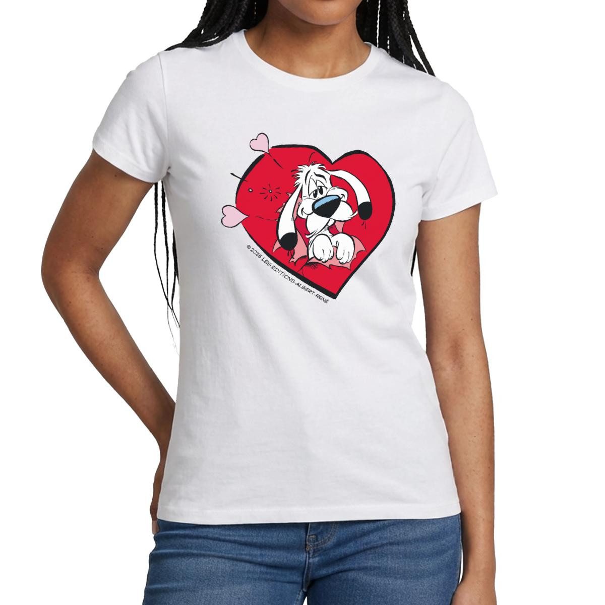 Spreadshirt T-Shirt Asterix & Obelix Idefix Ist Verliebt Frauen T-Shirt (1-tlg) Slim Fit, fällt klein aus