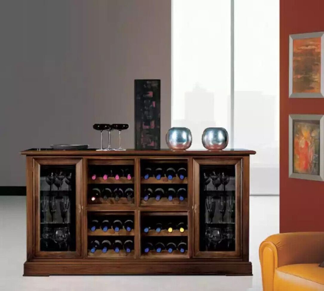 JVmoebel Barschrank Braun Hausbar Barschrank Weinregal Luxus Vitrine (1-St., Barschrank) Made in Italy