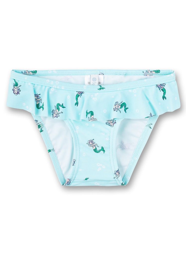Sanetta Badehose Mädchen Bikinihose Meerjungfrau mit Volant Hellblau