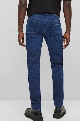 BOSS ORANGE Regular-fit-Jeans mit Taber Leder-Badge BC-P-1