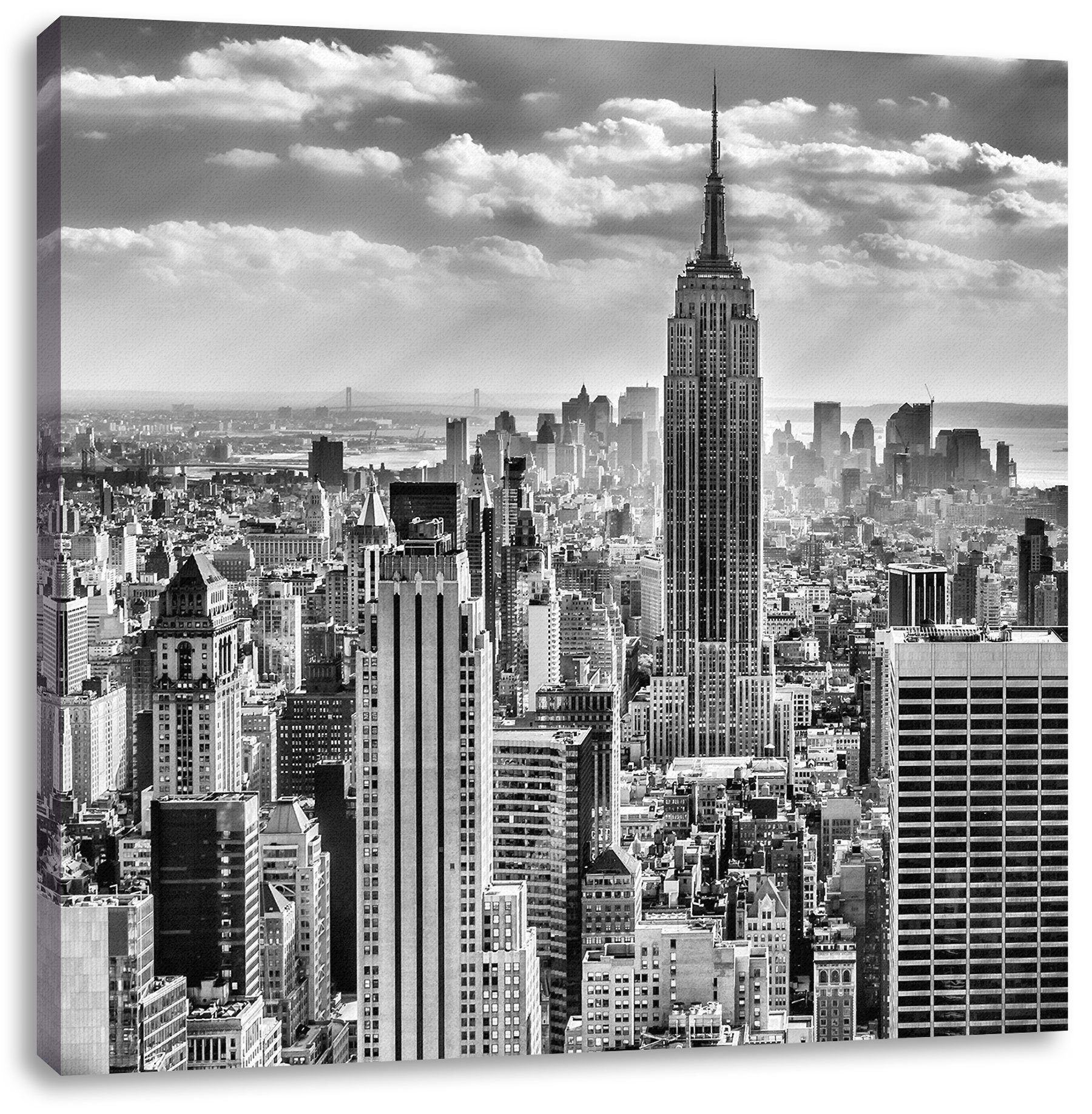 Pixxprint Leinwandbild New York, Manhattan, New York, Manhattan (1 St), Leinwandbild fertig bespannt, inkl. Zackenaufhänger