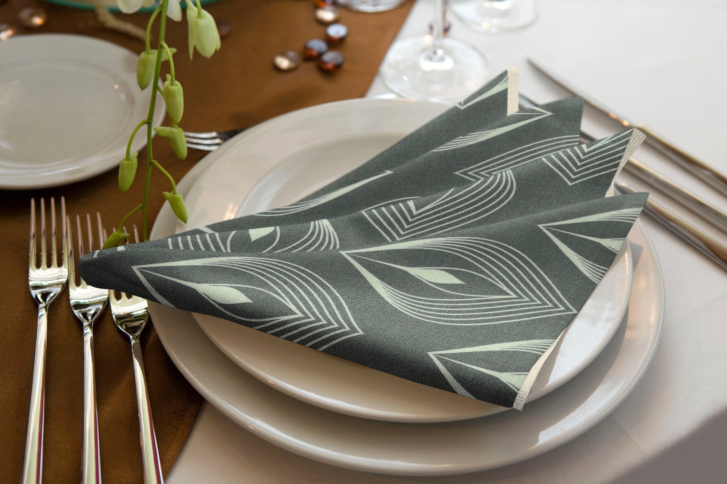 Adam Stoffserviette Feathers, (4 St), GOTS organic,zertifiziert durch CERES 0242Made in Germany