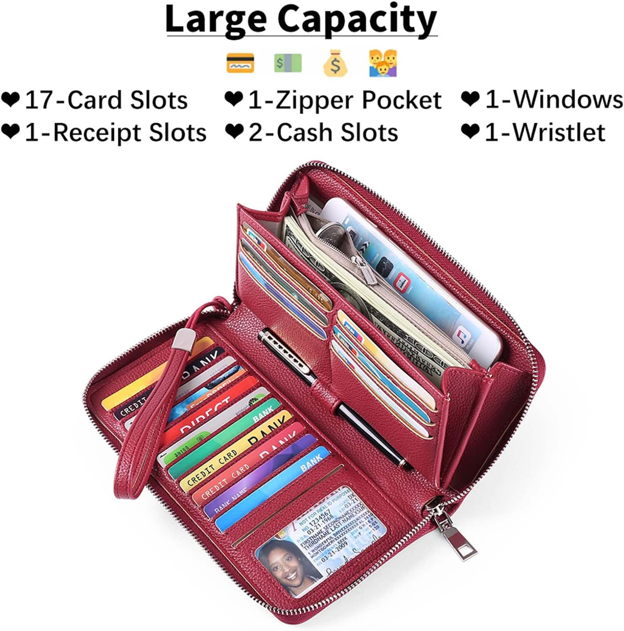 Coonoor Geldbörse Damen RFID Portemonnaie mit vielen Kartenfächer günstig online kaufen