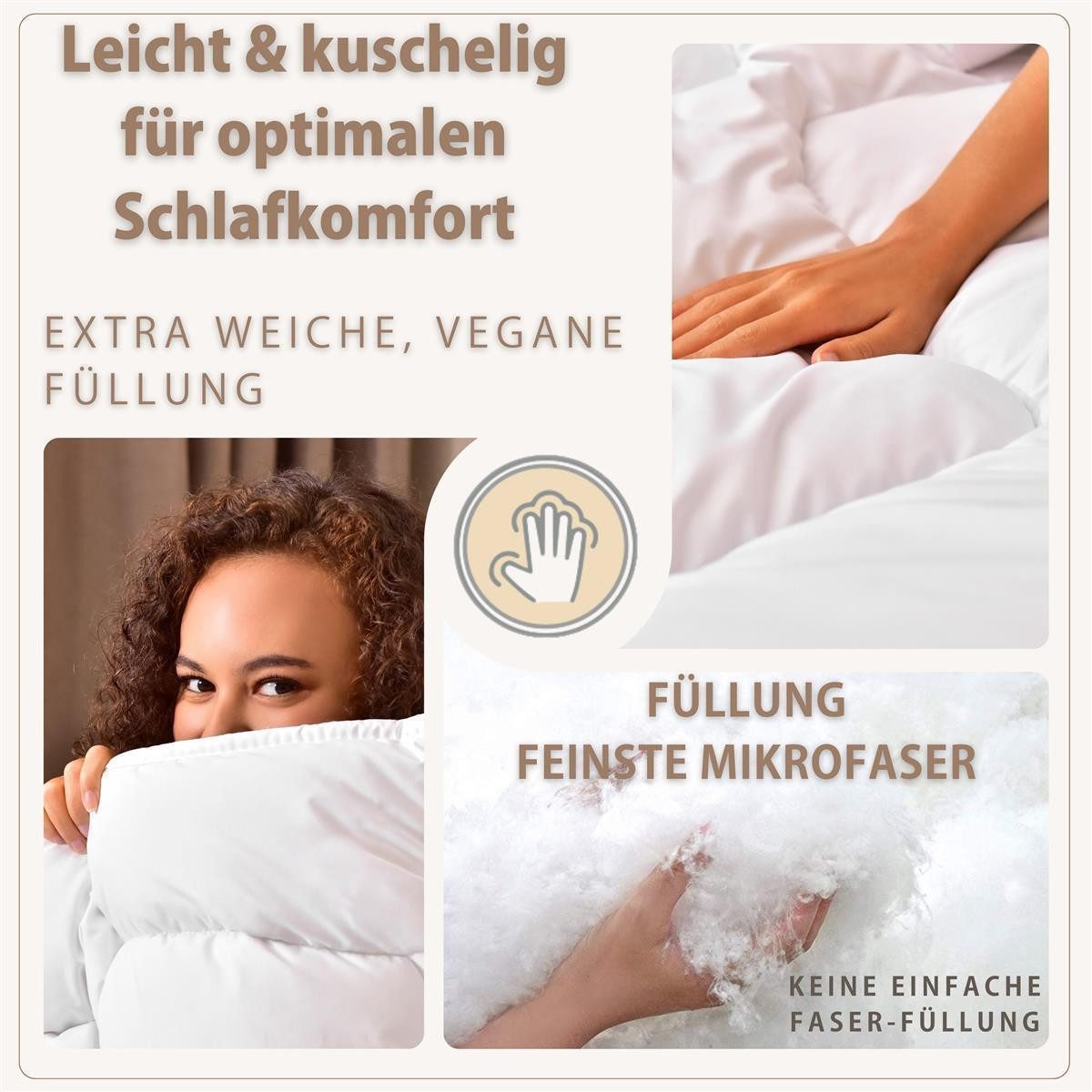 SEI Design Microfaserbettdecke SWAN De Luxe Sommer Decke Bettdecken Mikrofaserfüllung, Füllung: 100% Polyester Mikrofaser, Bezug: 100% Baumwolle, Vegane Alternative zu Daunen