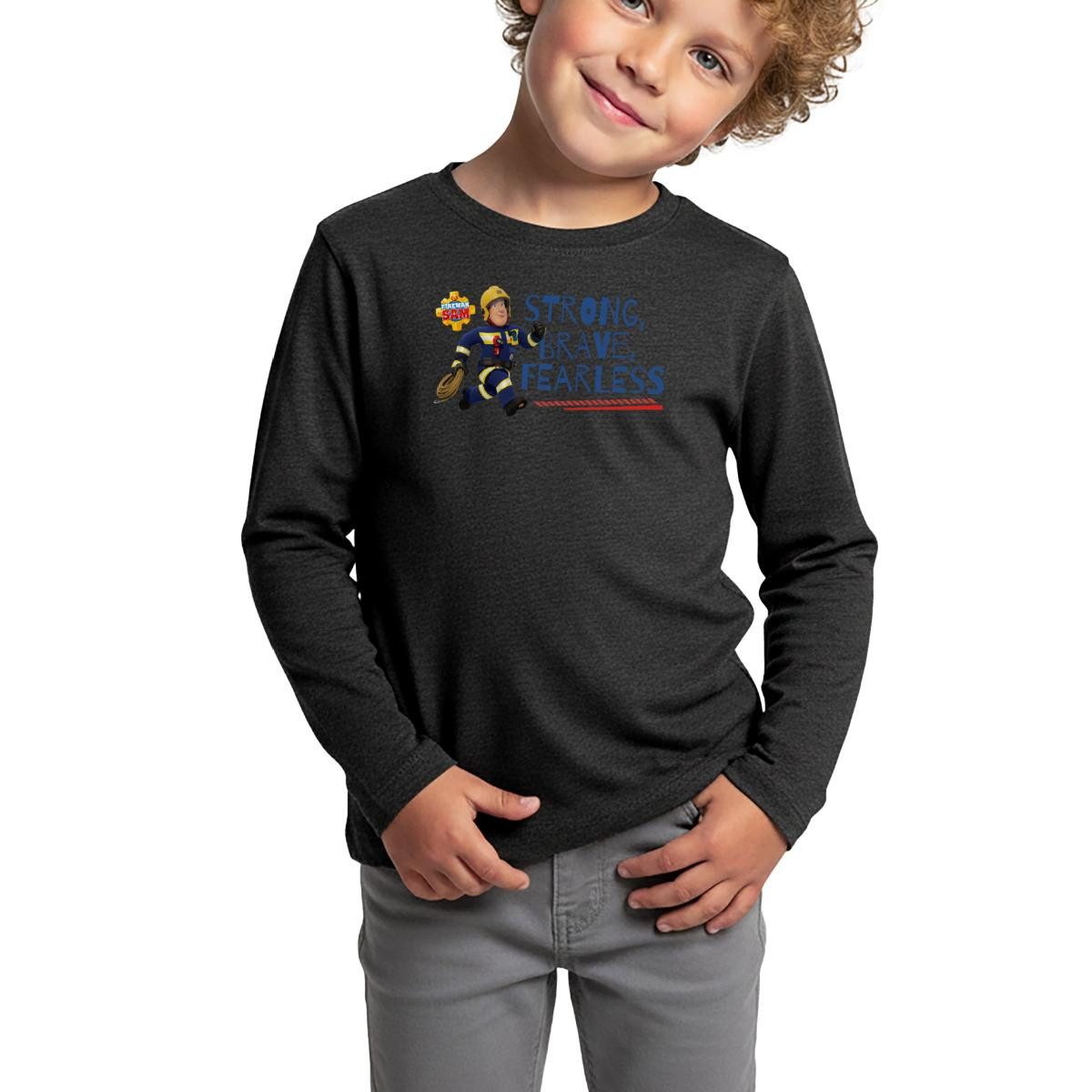 T-Shirt Feuerwehrmann Sam™ Strong, Brave, Fearless Kinder Premium Langarmshirt