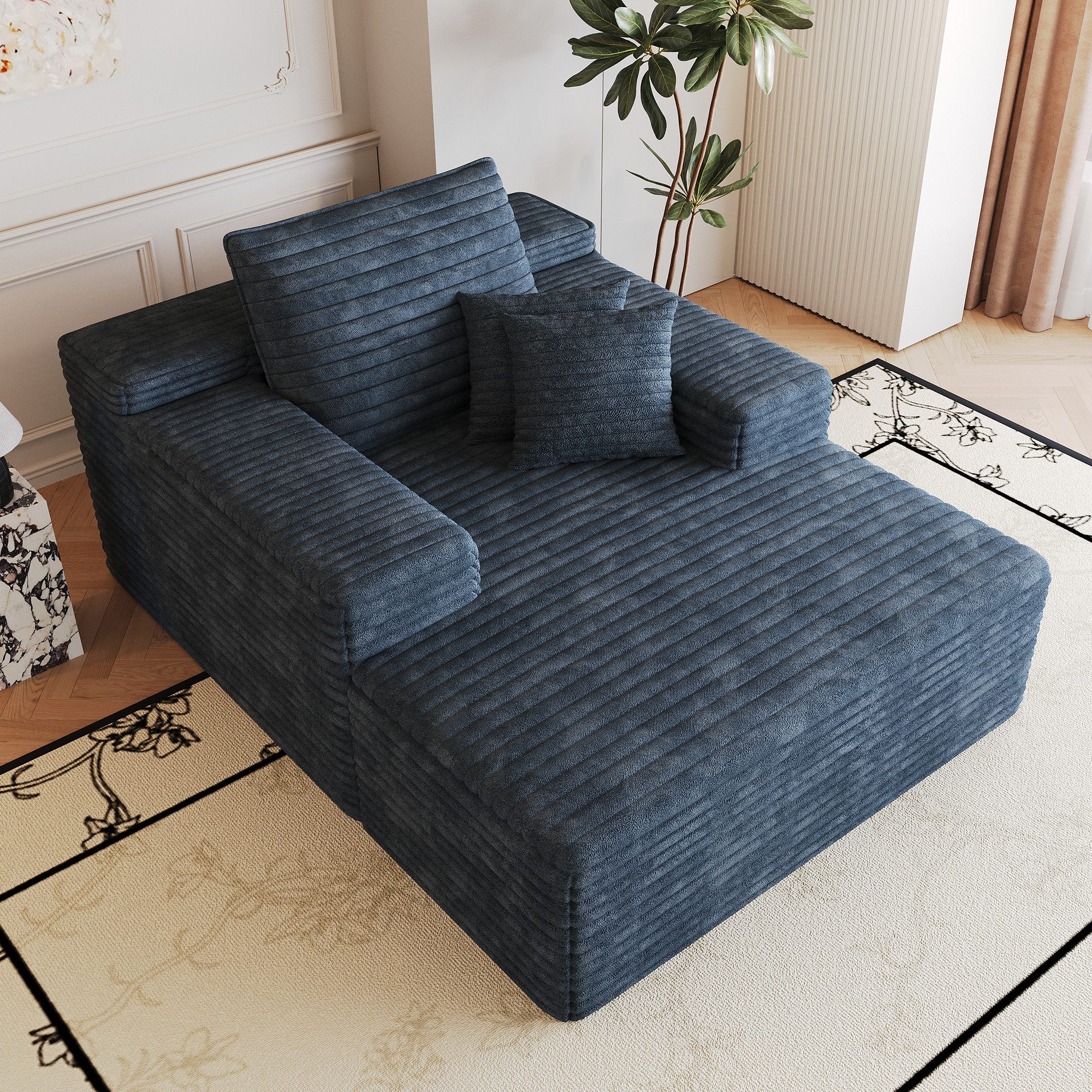 GLP Chaiselongue Cordsofa 115x159 cm, Boneless, ohne Montage, Einzelstück, XXL-Loungekomfort mit Cordbezug, tiefem Sitz und 2 Rückenkissen