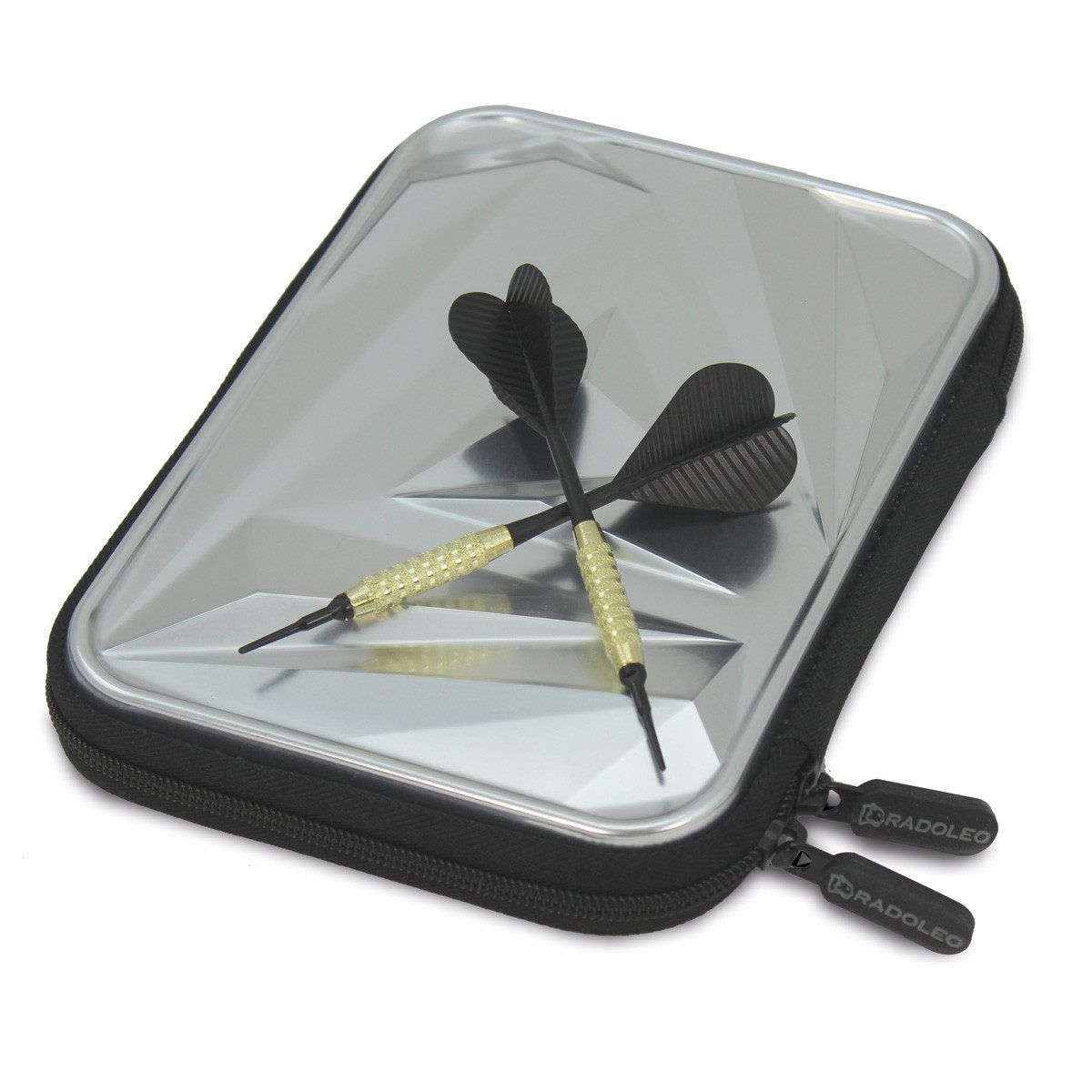 RADOLEO Aufbewahrungsbox DART Case für 2 Spieler 6 komplette Darts elegantes Design
