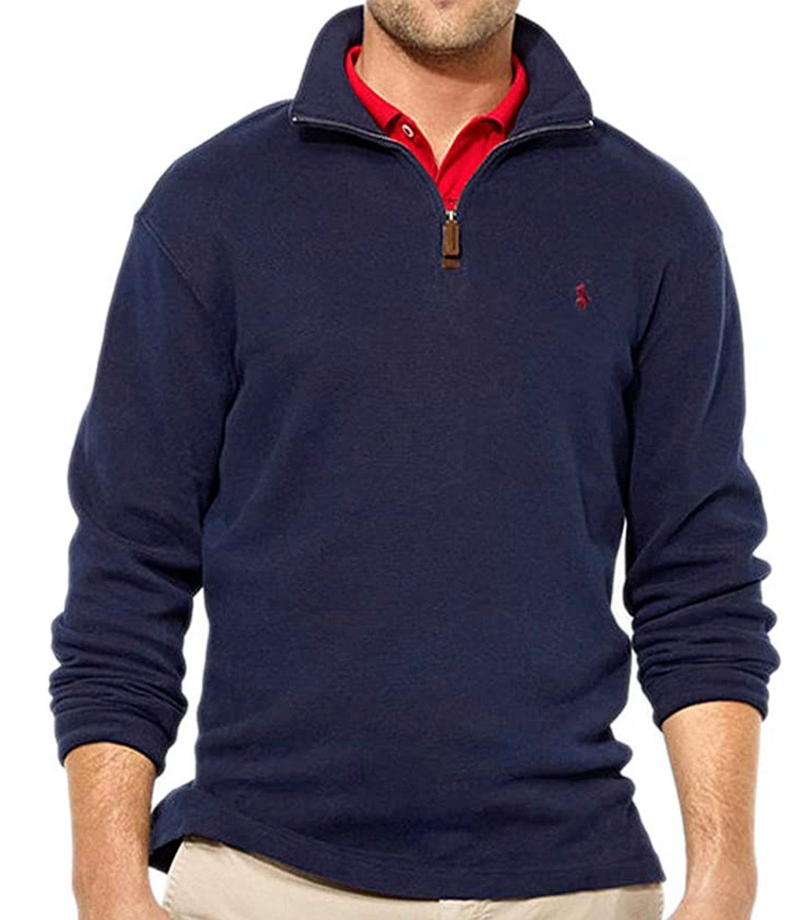 Polo Ralph Lauren Sweatshirt Pullover Troyer Half Zip Jumper Rib Sweater Sweatshirt Pulli