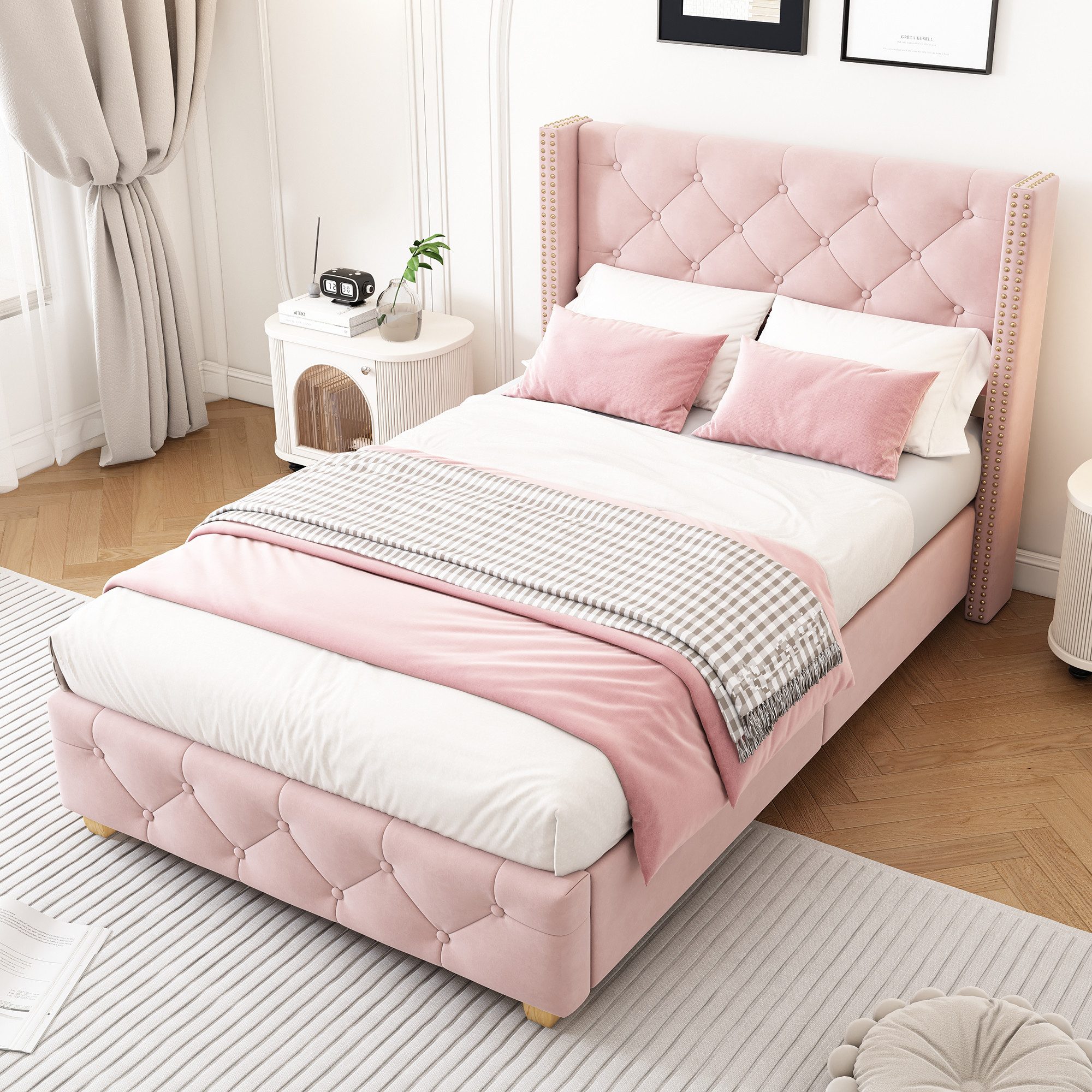 STILVORA Polsterbett Jugendbett 90×200cm Bettgestell Kinderbett,Schaumstoff günstig online kaufen