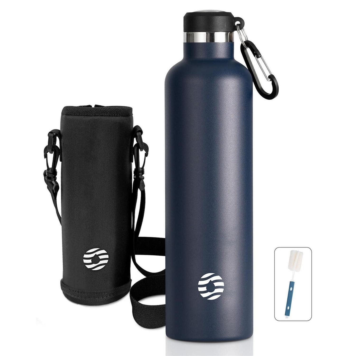 LuxusKollektion Thermoflasche Trinkflasche Edelstahl 1000ml Dunkelblau