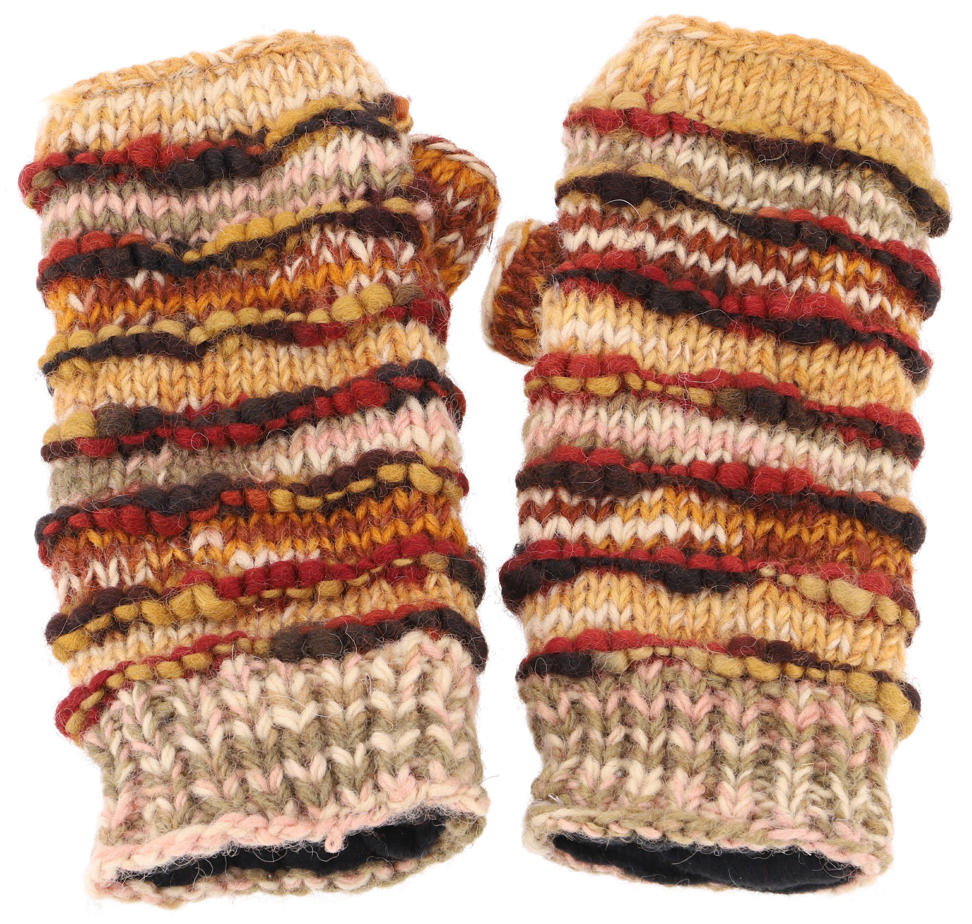 Guru-Shop Strickhandschuhe Handstulpen, gestrickte Wollstulpen aus Nepal -. günstig online kaufen