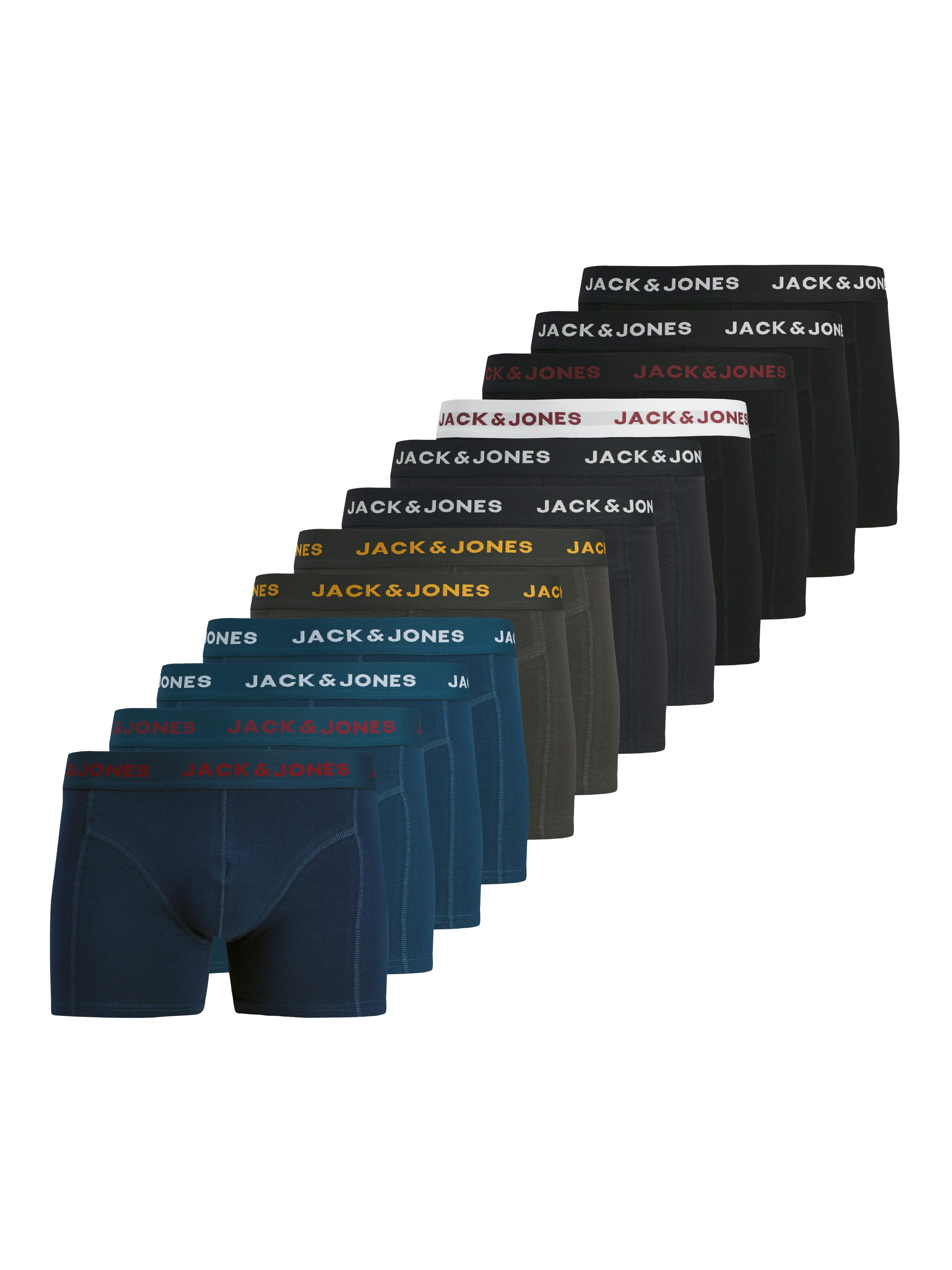 Jack & Jones Trunk JACBOLT SOLID TRUNKS 12 PACK (Packung, 12-St) Baumwollmischung, elastischer Bund