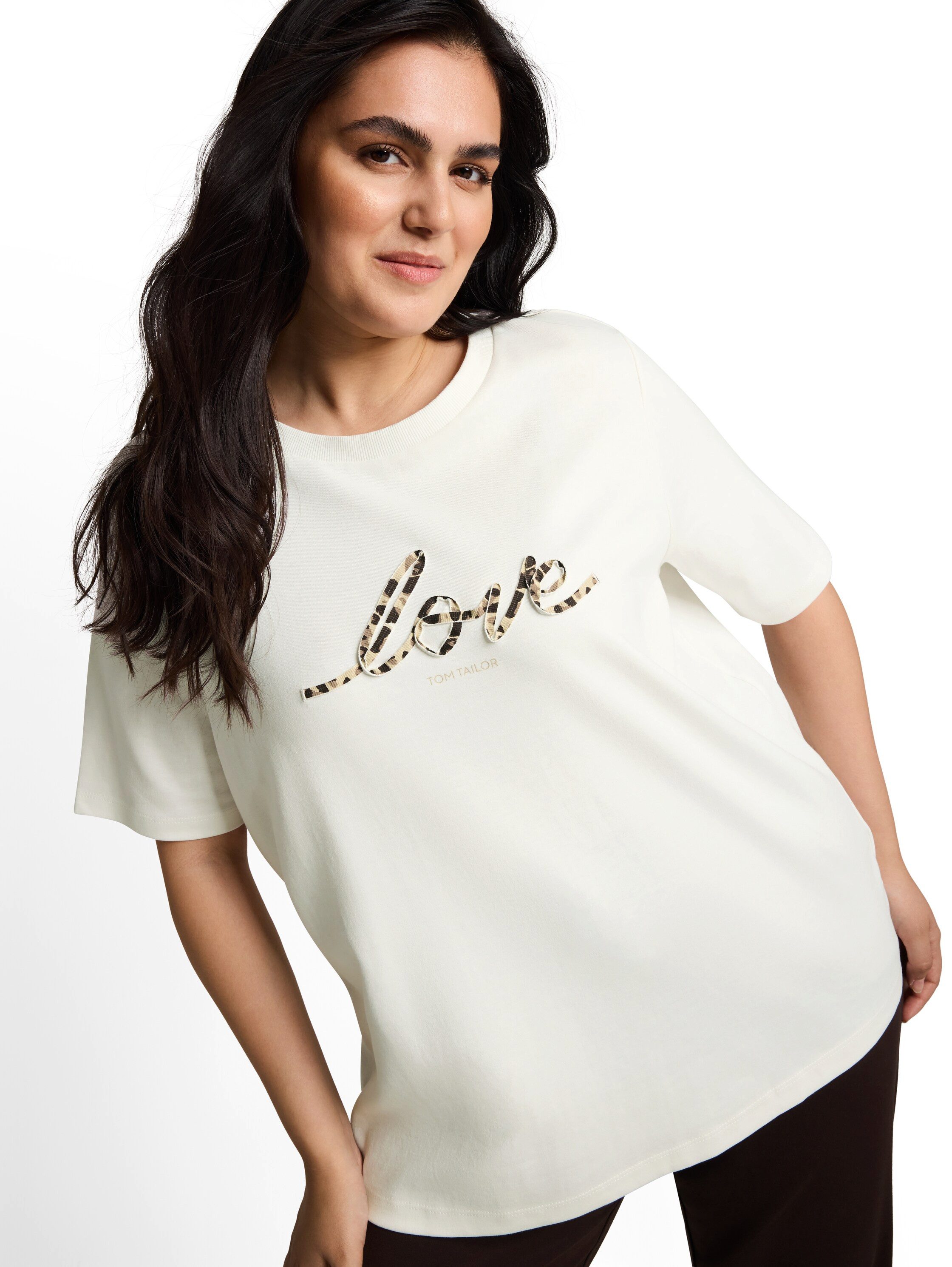 TOM TAILOR PLUS Kurzarmshirt Sommershirt mit Letter-Print / Große Größe – Bild 2 von 5