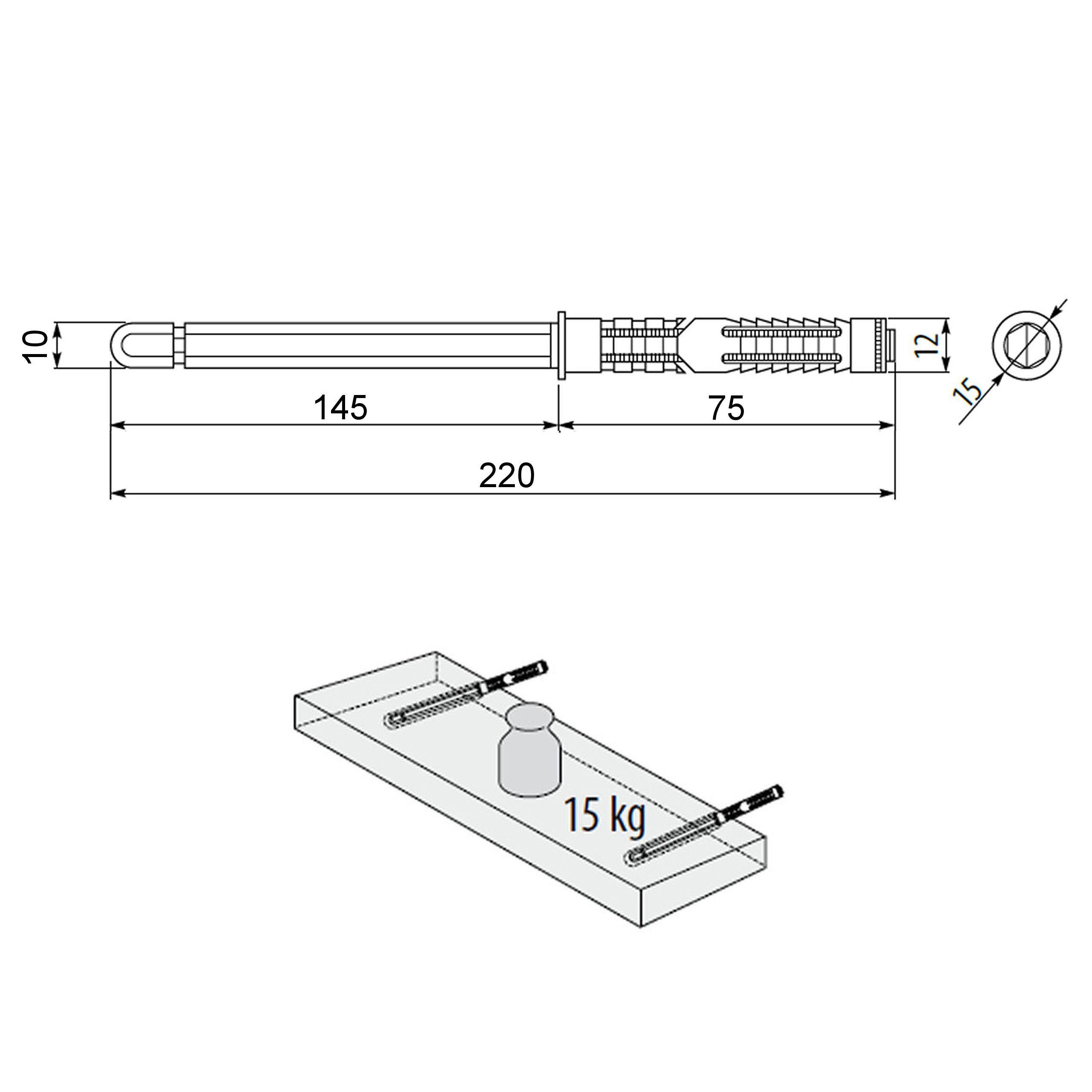 SO-TECH® Wandregalhalter Regalbodenträger Tablarträger versenkbar, 1-tlg. – Bild 4 von 5