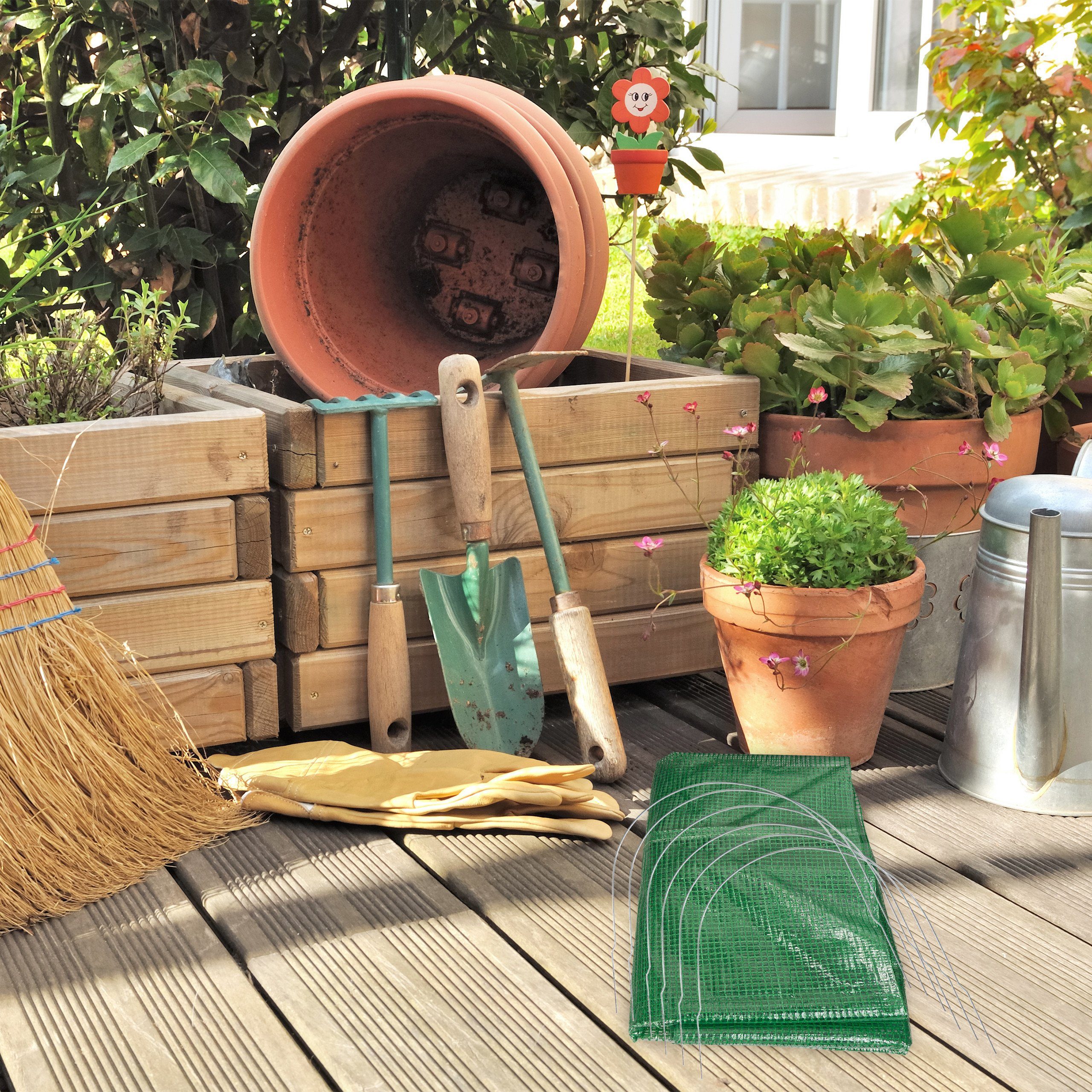 relaxdays Pflanztunnel Garten mit Reißverschluss, BxTxH: 59 x 290 x 42.5 cm, BxLxH: 59 x 290 x 42.5 cm, 1-St. – Bild 3 von 5