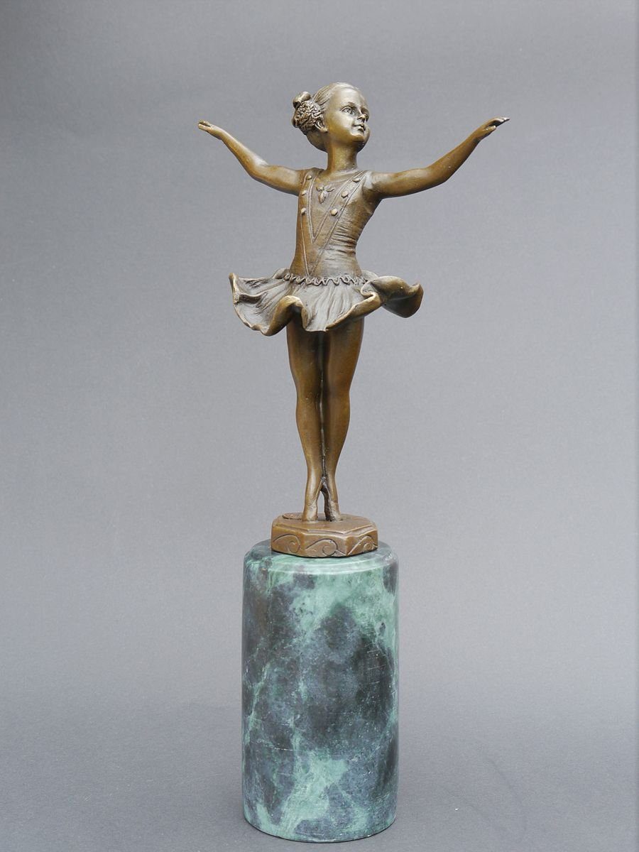 AFG Dekoobjekt Bronze Figur Marmorsockel Ballerina kleine auf
