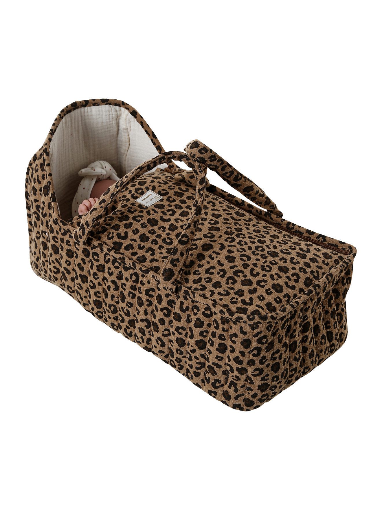 vertbaudet Puppen Accessoires-Set Puppen-Tragetasche aus Musselin Leo-Capsule