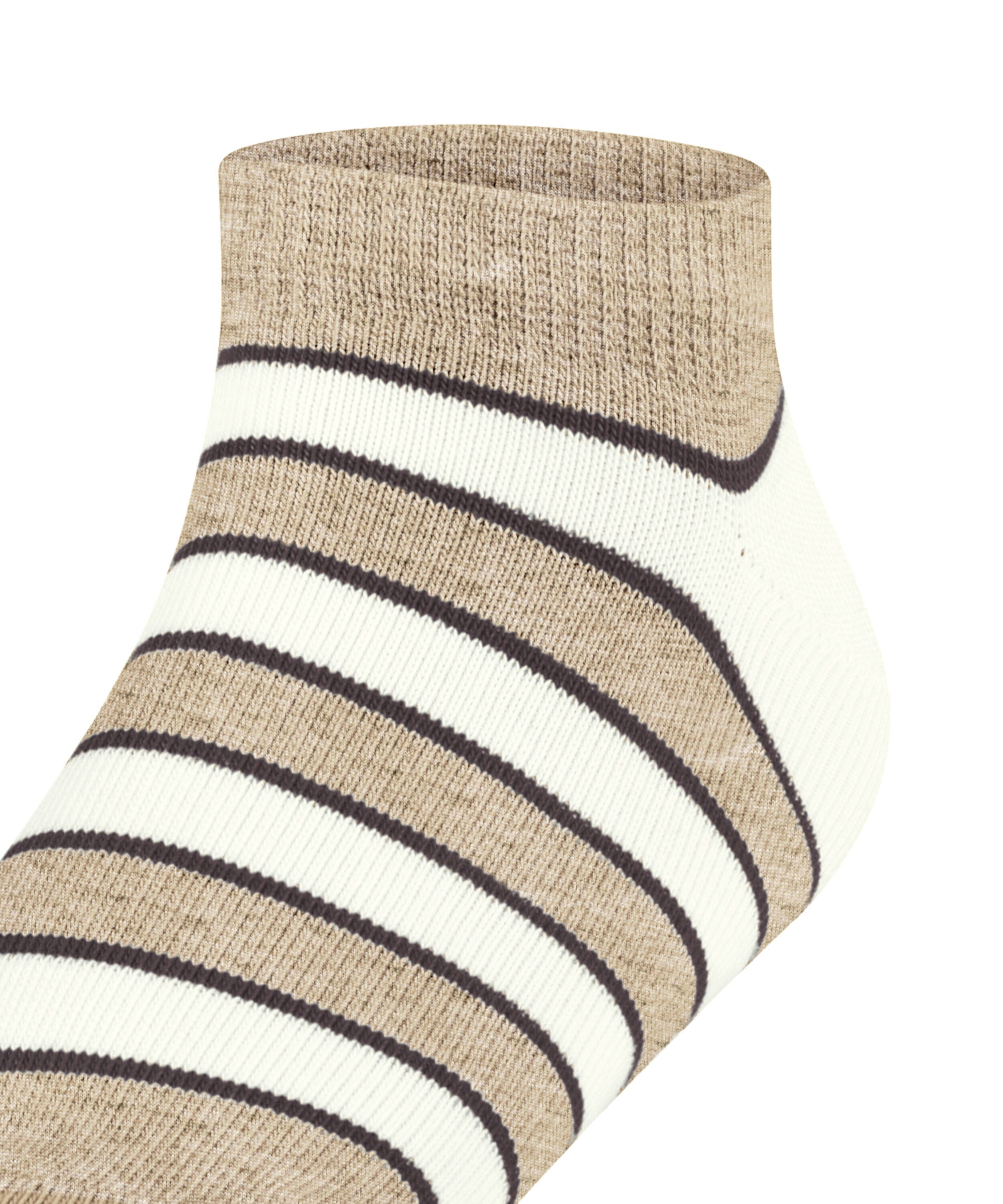 (1-Paar) FALKE Baumwolle (4650) Sneakersocken Stripes mit mel. Simple sand nachhaltiger
