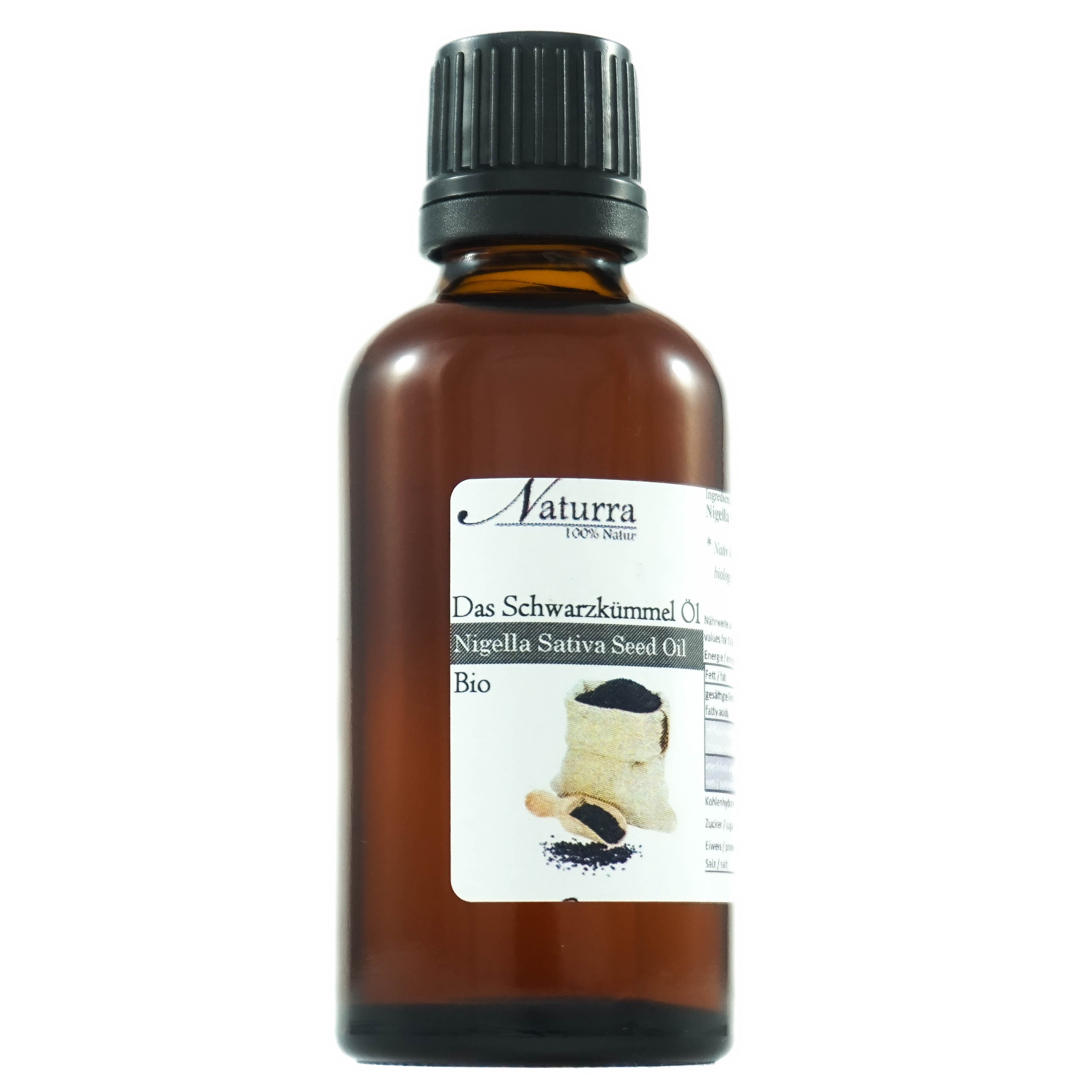 Naturra Körperöl Schwarzkümmelöl Bio kaltgepresst unraffiniert Premiumqualität Glas, Moderne deutsche Produktion, native Rohware in Lebensmittelqualität