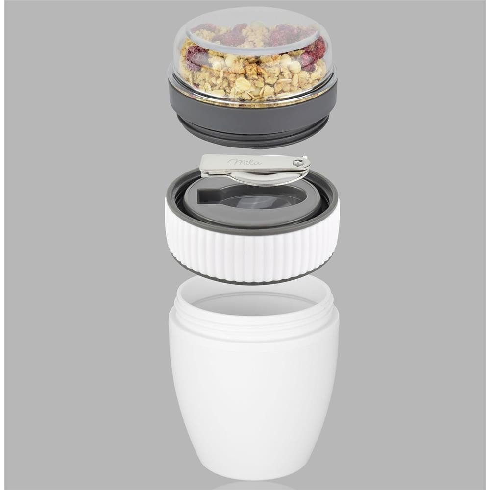 Milu Müslibox Milu Müslibecher To Go Kunststoff 400 ml, auslaufsicher, Müslimax Set