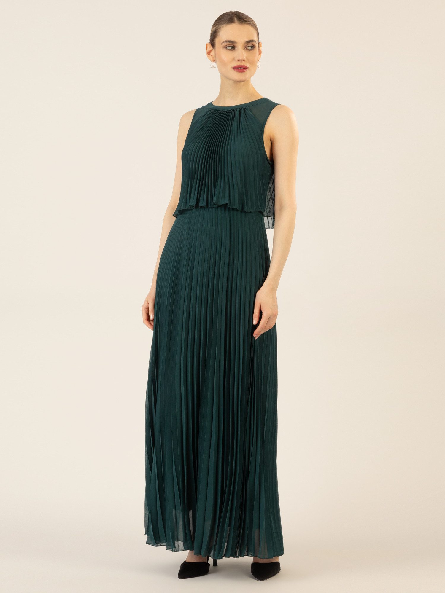 Apart Abendkleid mit lose fallendem Sonnenplissee Part bis zur Taille günstig online kaufen