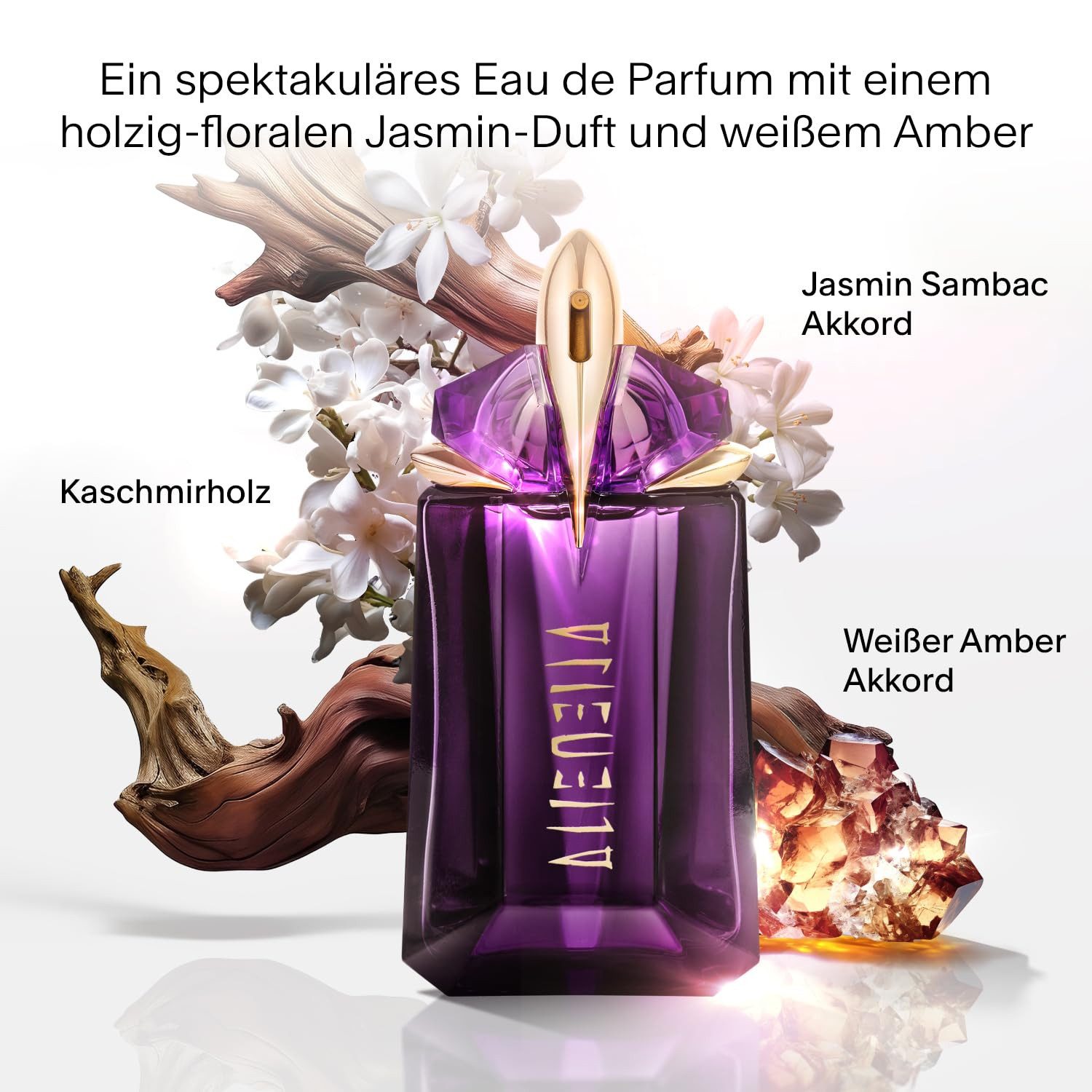 Thierry Mugler Eau de Parfum Alien Eau de Parfum 60 ml – nachfüllbarer, ikonischer Damenduft mit, blumig-holziger Amber-Komposition, Jasmin Sambac, Kaschmir-Holz