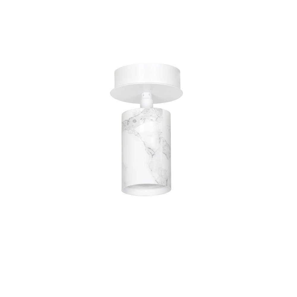 Licht-Erlebnisse Deckenleuchte FALMIA, ohne Leuchtmittel, Deckenlampe Grau Weiß Marmor-Optik Metall GU10