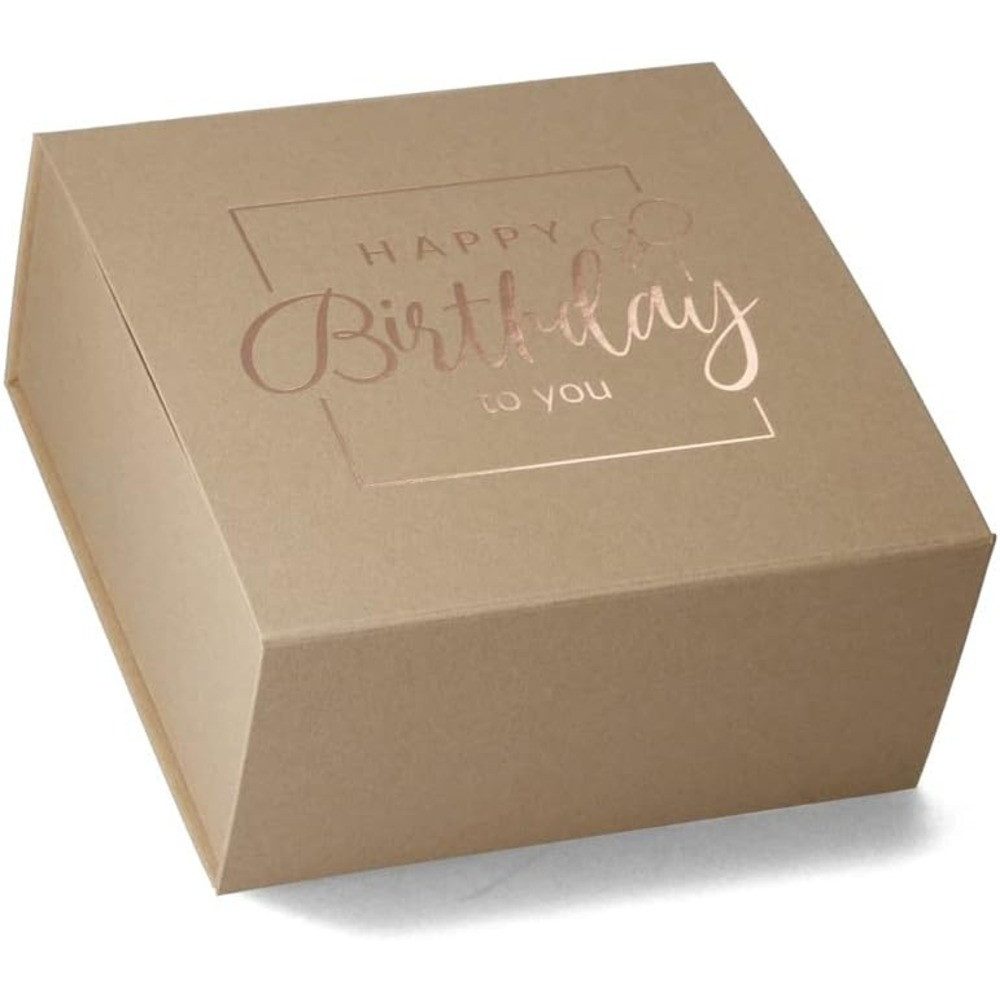ideas in Boxes Geschenkbox Happy Birthday Geschenkkarton, Premium Magnetbox, Geschenkverpackung für Geburtstag mit Schriftzug