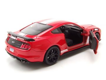 Motormax Modellauto Ford Mustang GT 2018 rot weiß Modellauto 1:24 Motormax, Maßstab 1:24