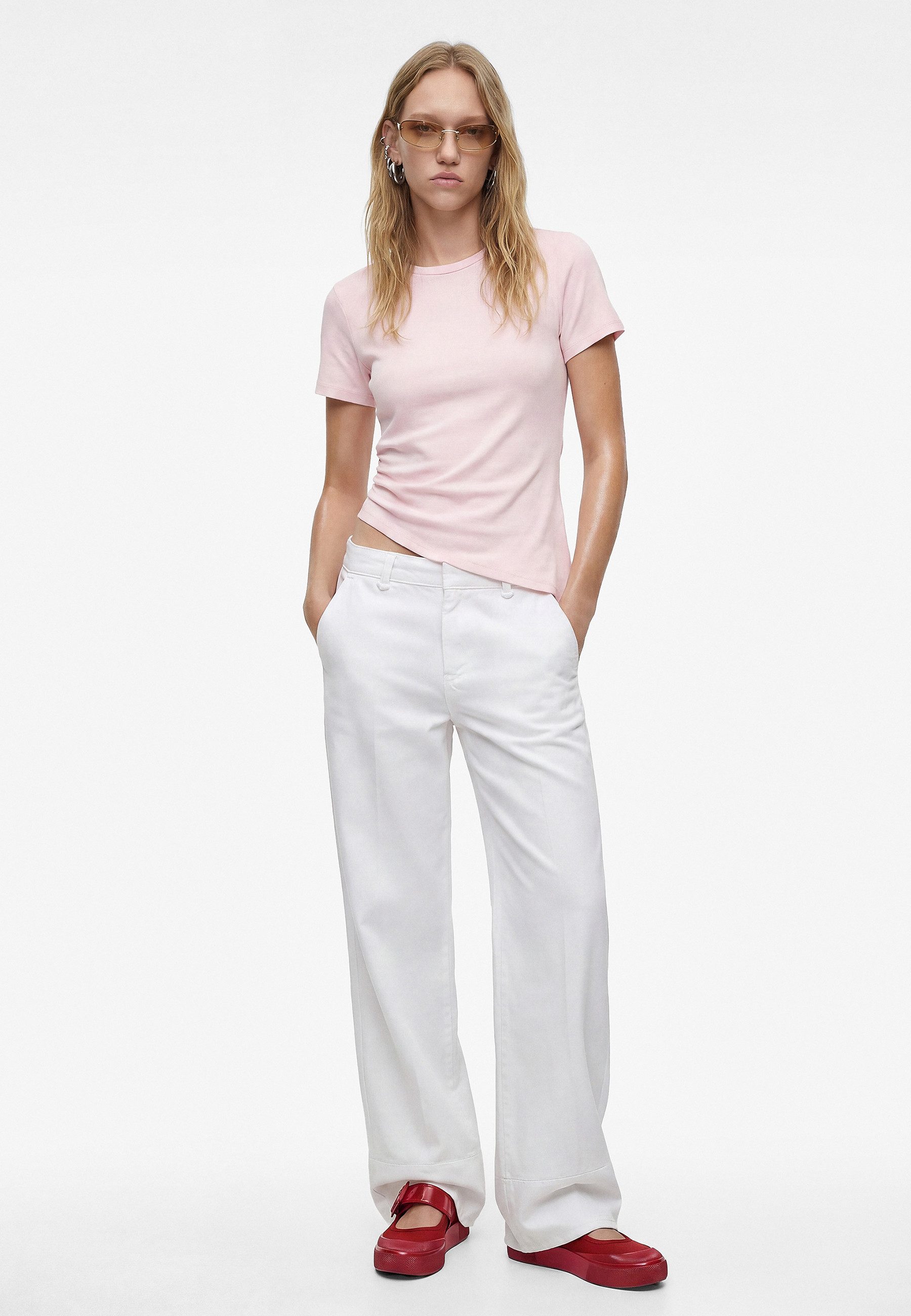 Koton T-Shirt Koton Asymmetrisches Modal T-Shirt