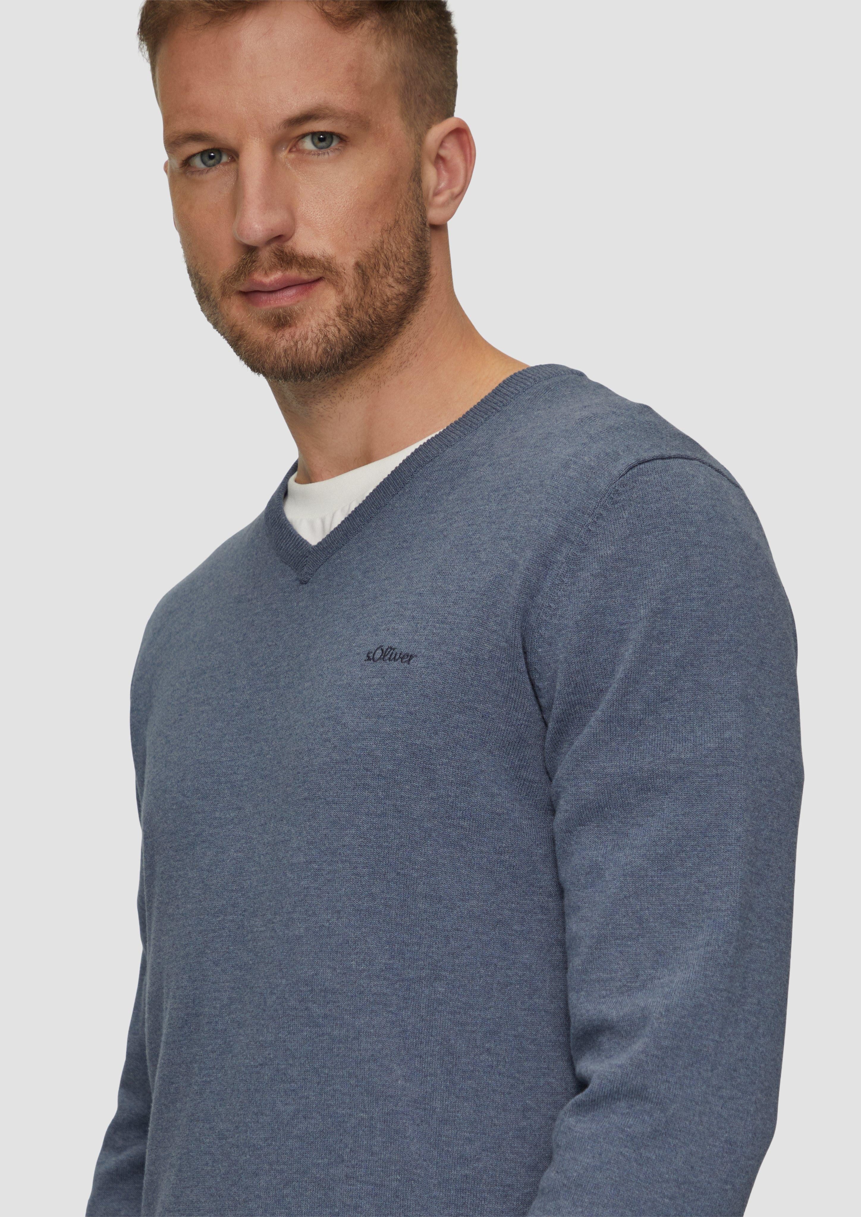 s.Oliver Strickpullover Strickpullover mit Logo-Stickerei Logo günstig online kaufen