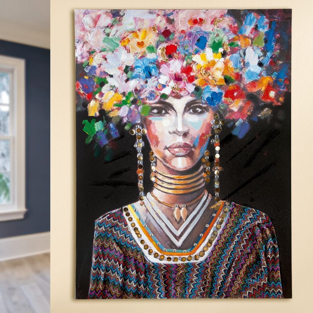 GILDE Bild Gilde Bild Gemälde "African Flower" (BxHxT) 90 x