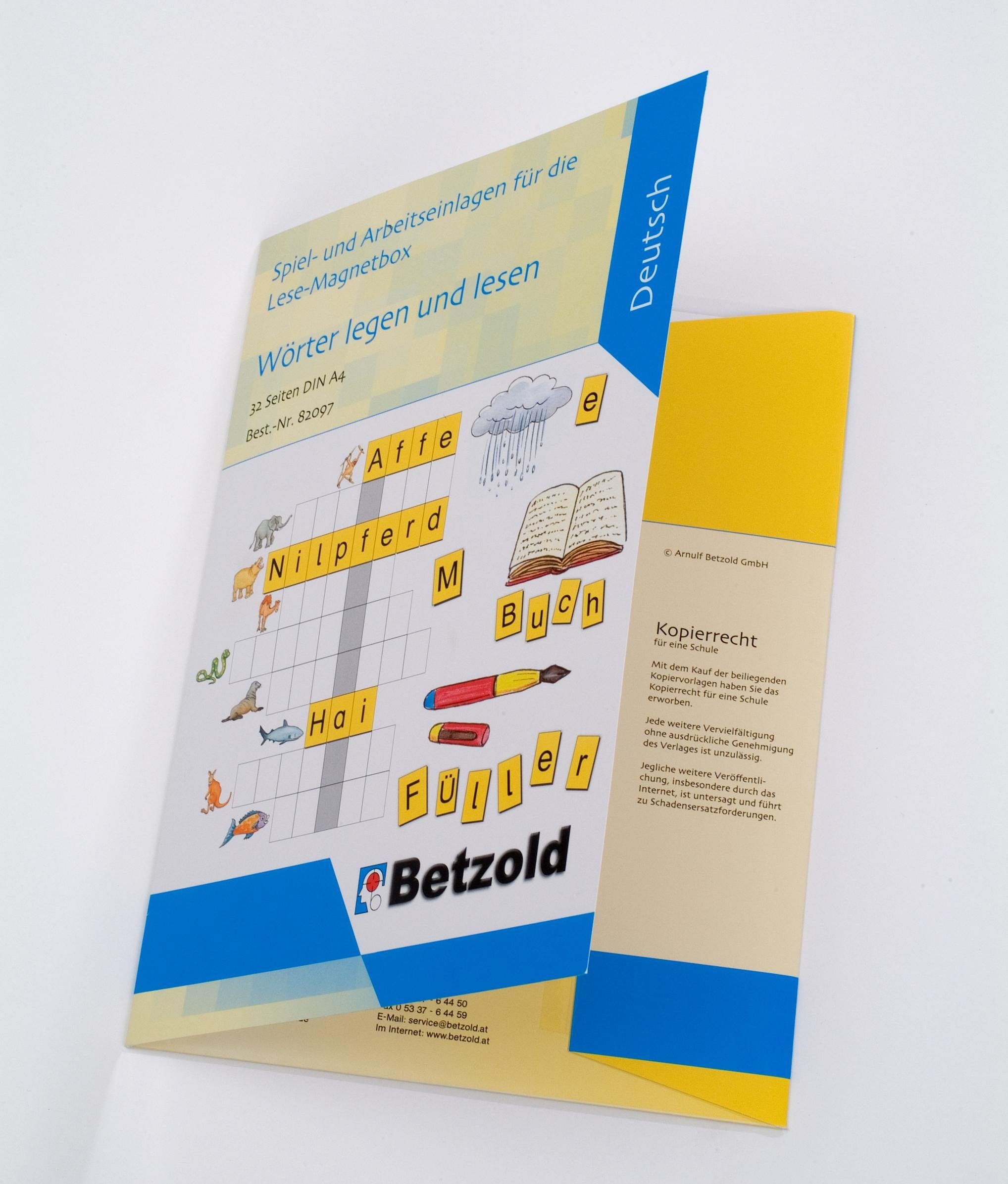 Betzold Lernspielzeug Lese-Magnetbox mit 32 Arbeitsblättern – Lernmaterial Kinder – Bild 4 von 5