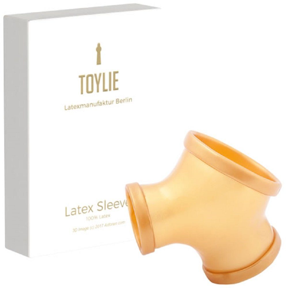 Toylie Penishülle Toylie Latex-Penishülle «GIL», Gold, ohne Schaft, mit Penisring und Hodenring