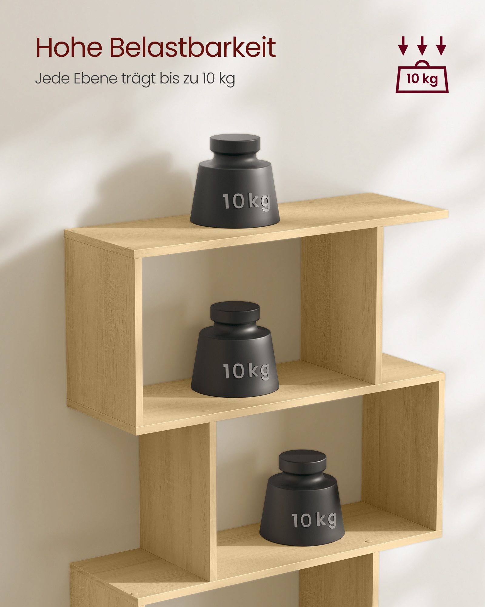 VASAGLE Bücherregal 2er Set Standregal mit 6 Ebenen, 1-tlg., Wohnzimmer Schlafzimmer Büro, freistehend, modern, zur Präsentation – Bild 5 von 5