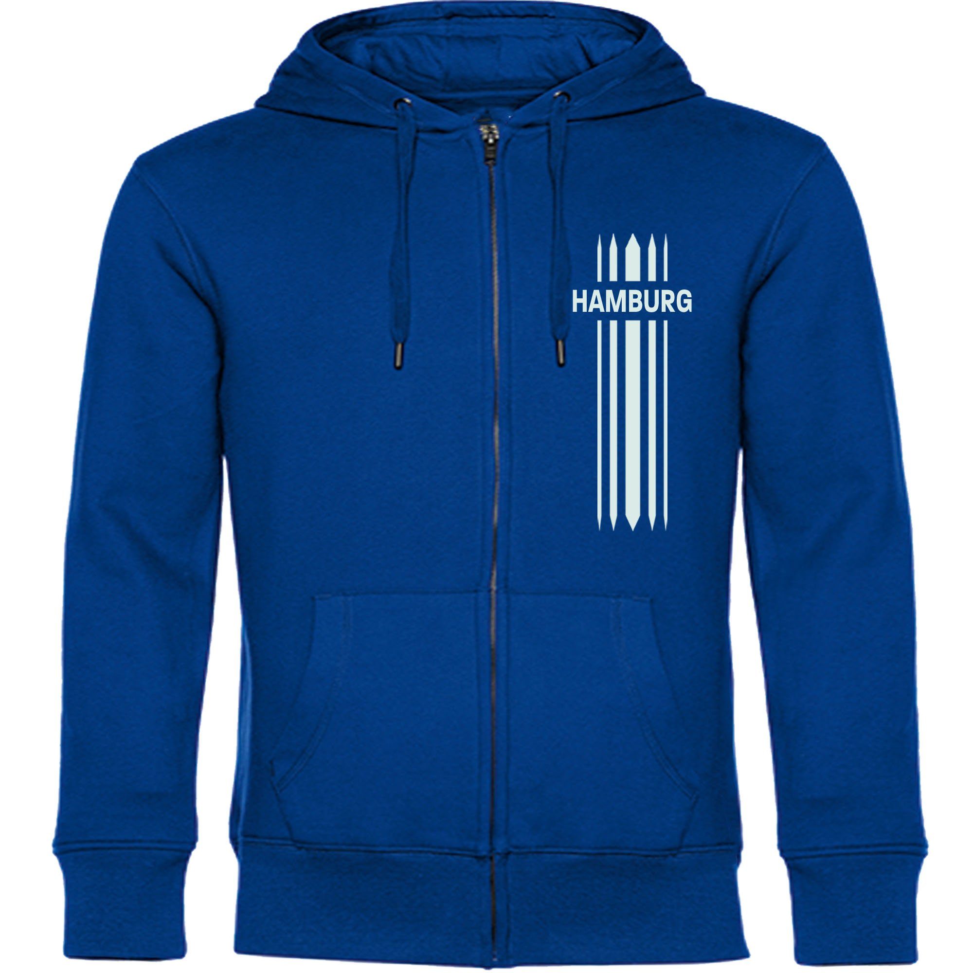 multifanshop Kapuzensweatjacke Hamburg - Streifen - Sweat