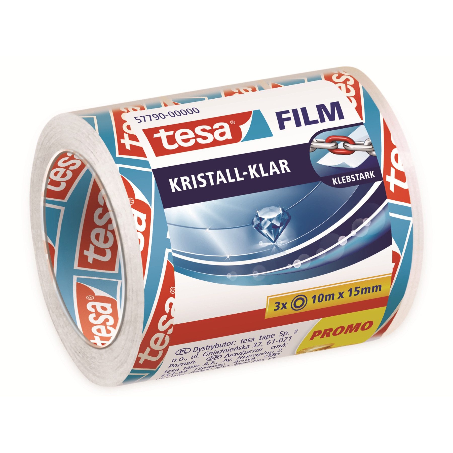Klebeband TESA film® kristall-klar, 3 Rollen, 10m:15mm