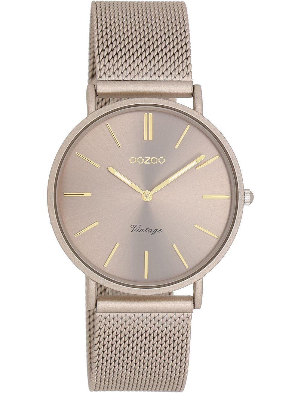 OOZOO Quarzuhr Vintage Damenuhr C20337 Taupe Milanaiseband 36 mm C20337