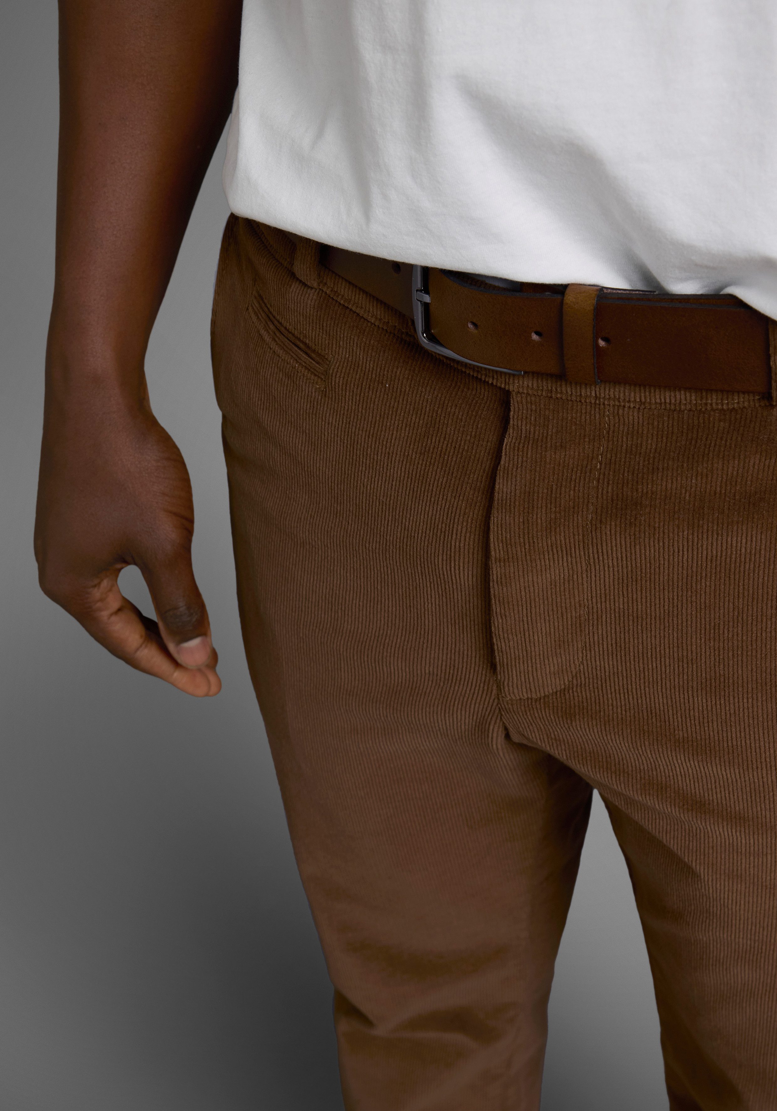 Man's World corduroy trousers with stretch waistband