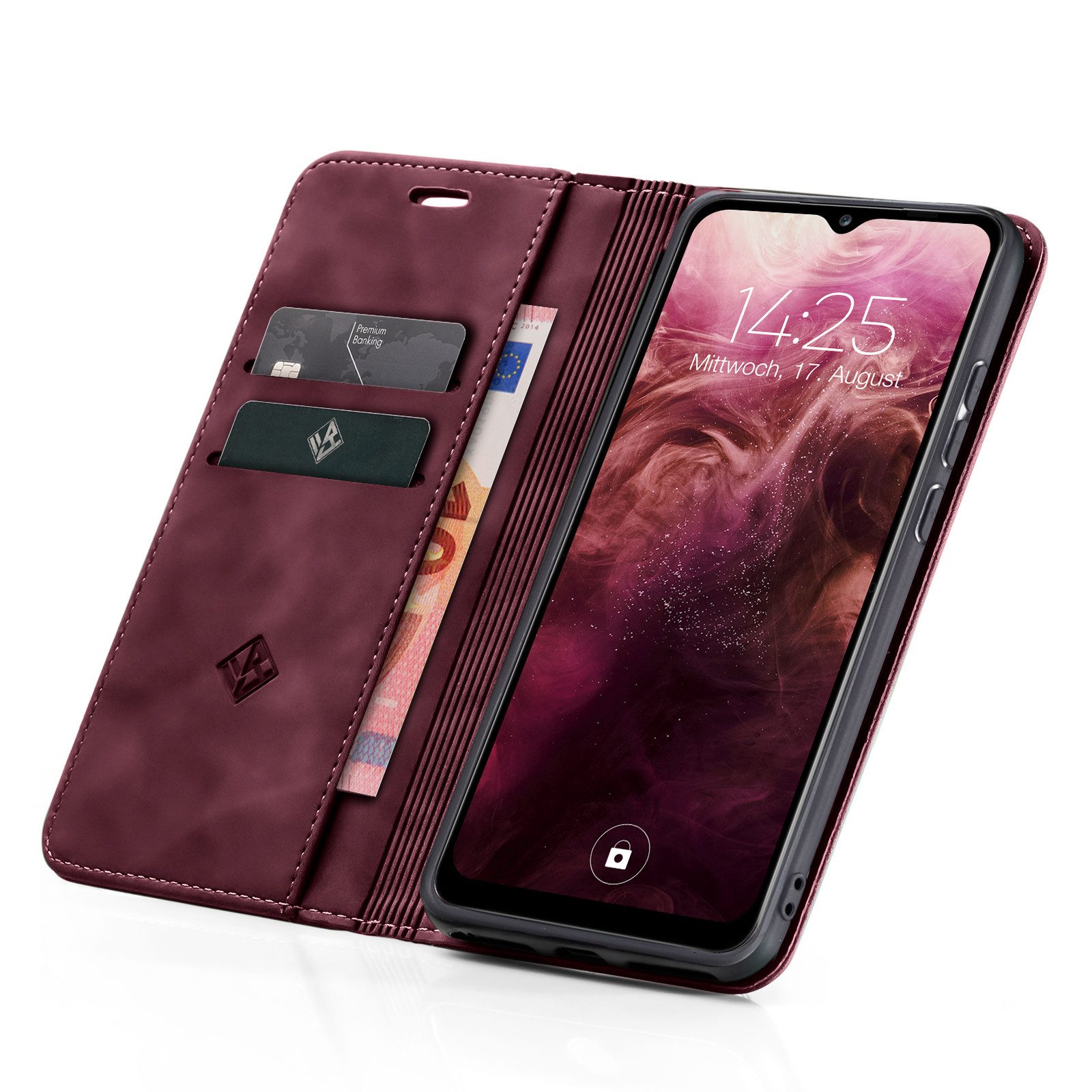 Tec-Expert Handyhülle Tasche Hülle für Samsung Galaxy A20e 5.8 Zoll, 5.8, Cover Klapphülle Case mit Kartenfach Fliphülle aufstellbar