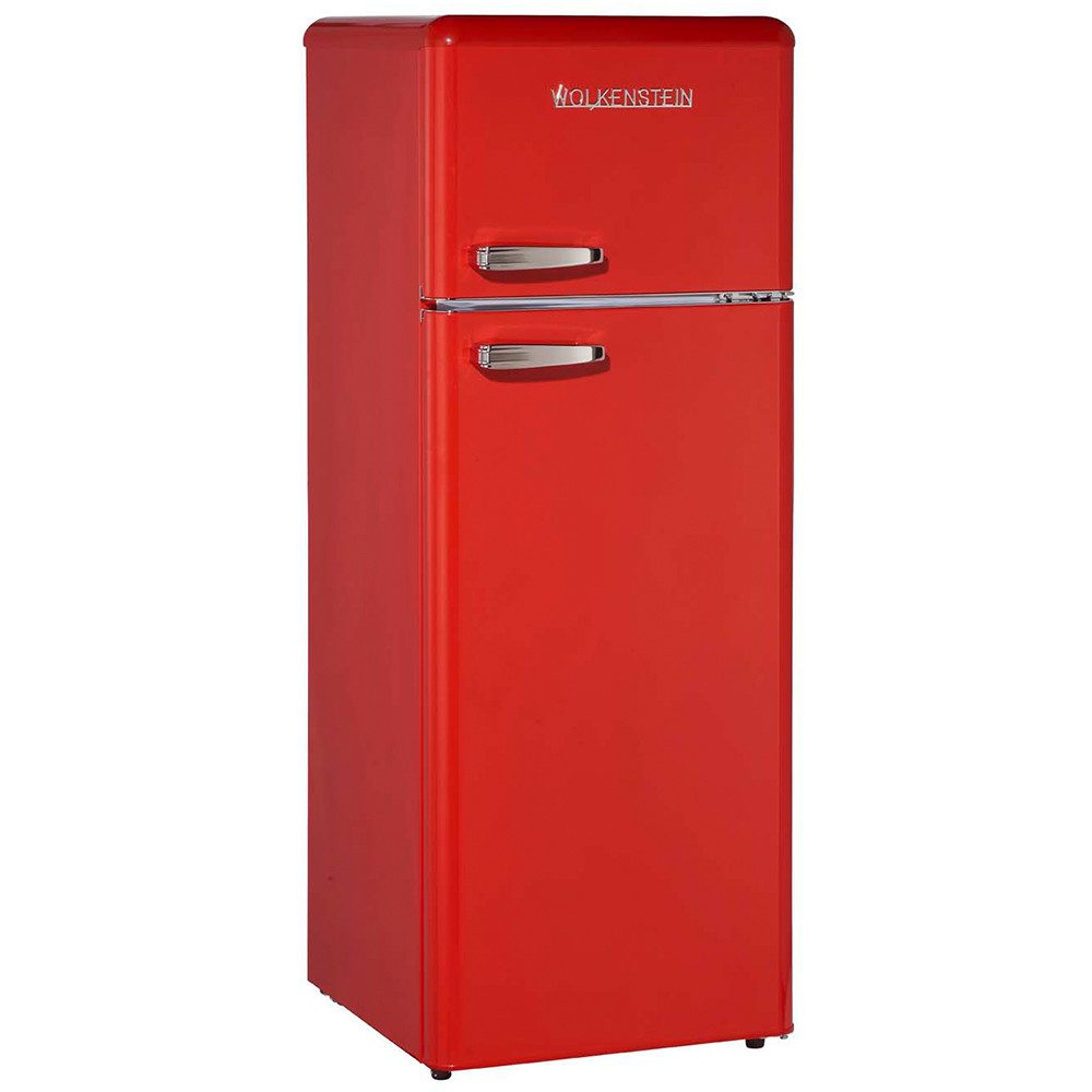 Wolkenstein Getränkekühlschrank GK212.4RT FR, 145.6 cm hoch, 54.5 cm breit, Kühlschrank Retro rot 211 Liter