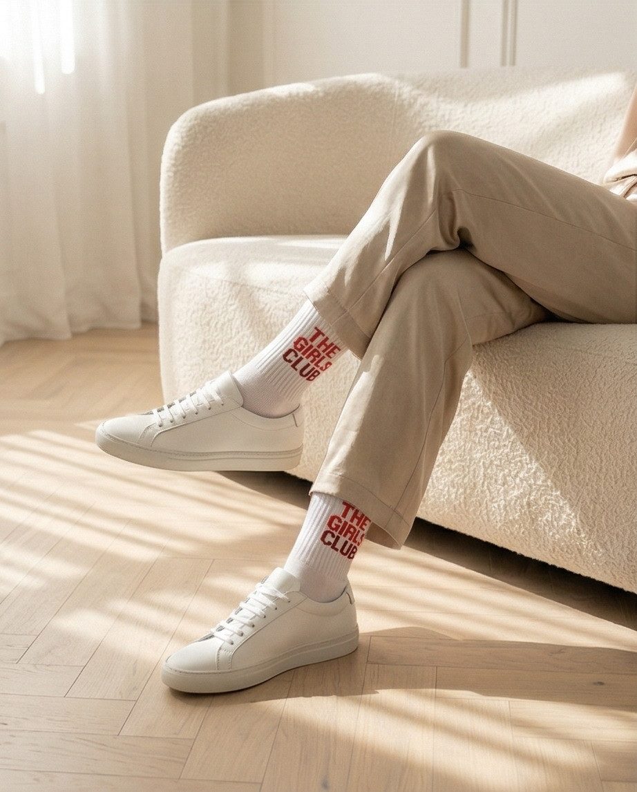 DAILYSOCKS Tennissocken THE GIRLS CLUB mit klarem Statement (1-Paar)