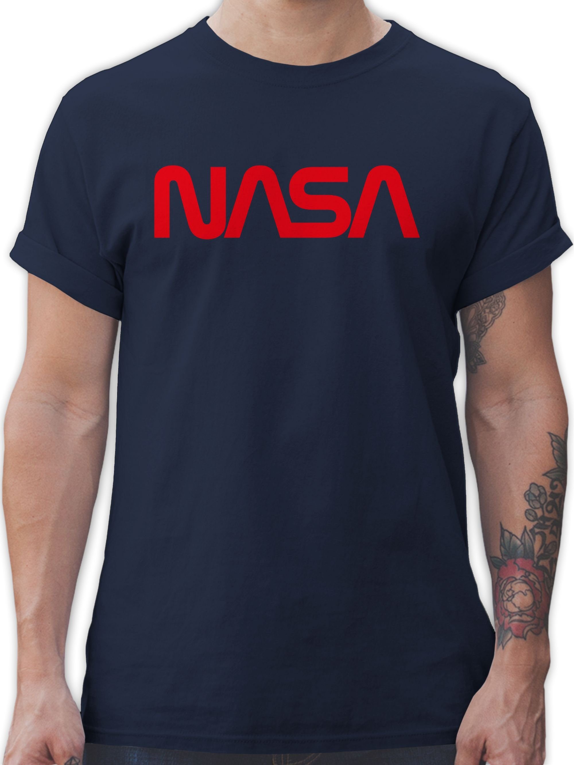 Geschenke Navy - 03 Weltraum Mondlandung Raumfahrt T-Shirt Nerd Nasa Blau Shirtracer Astronaut