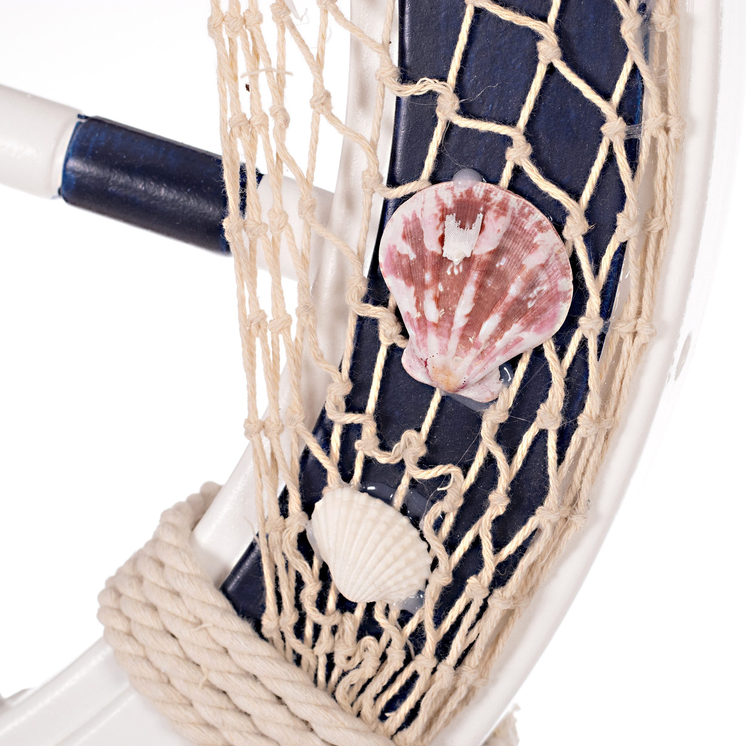 BIRENDY Dekoobjekt Steuerrad 9 aus Holz Nautik Optik Schiffsrad 62cm Anker Boot