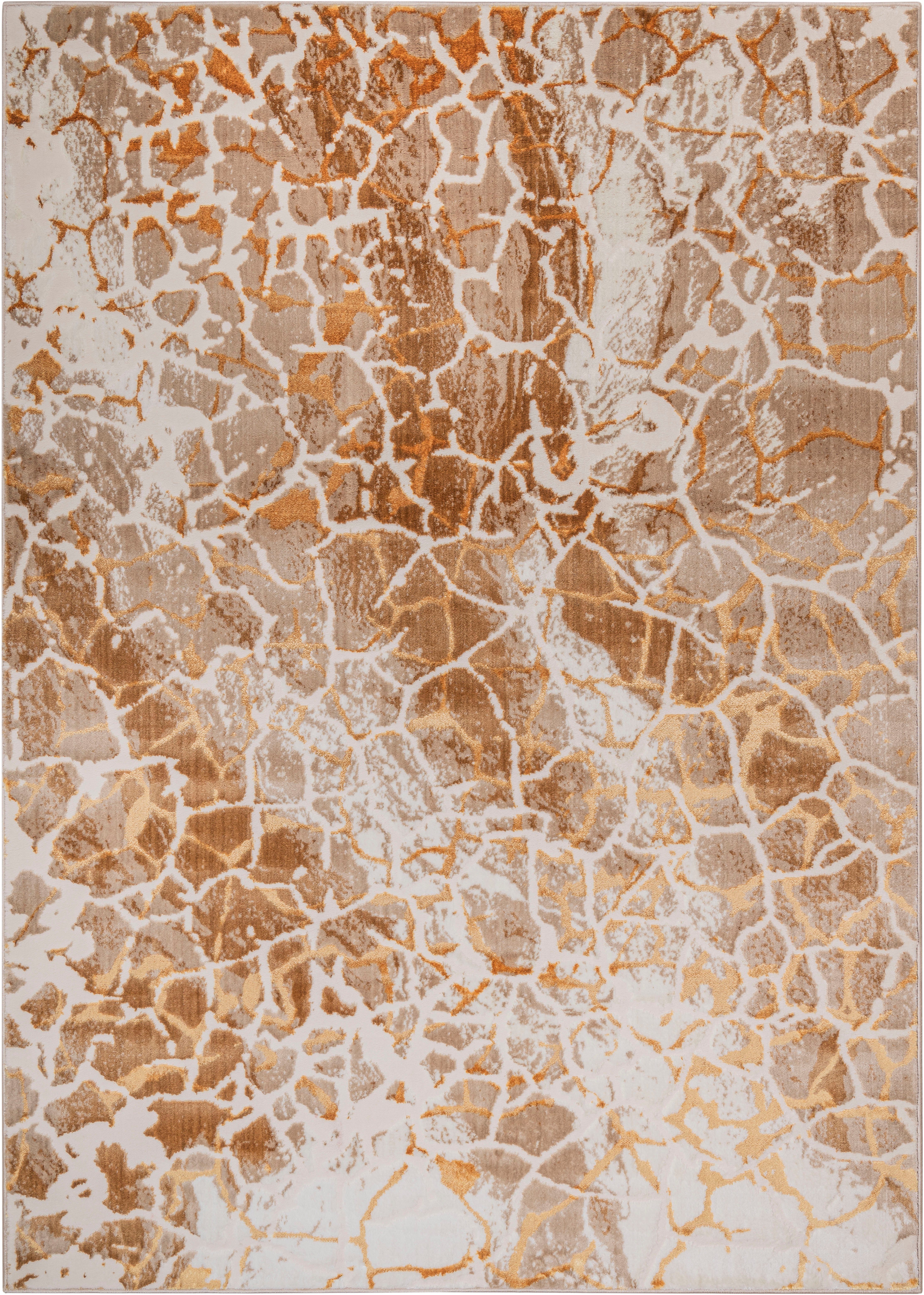 Höhe: Teppich goldfarbenen rechteckig, Teppiche Sander, Marmor-Optik, Akzenten mm, 24 Design, modernes mit in Leonique,