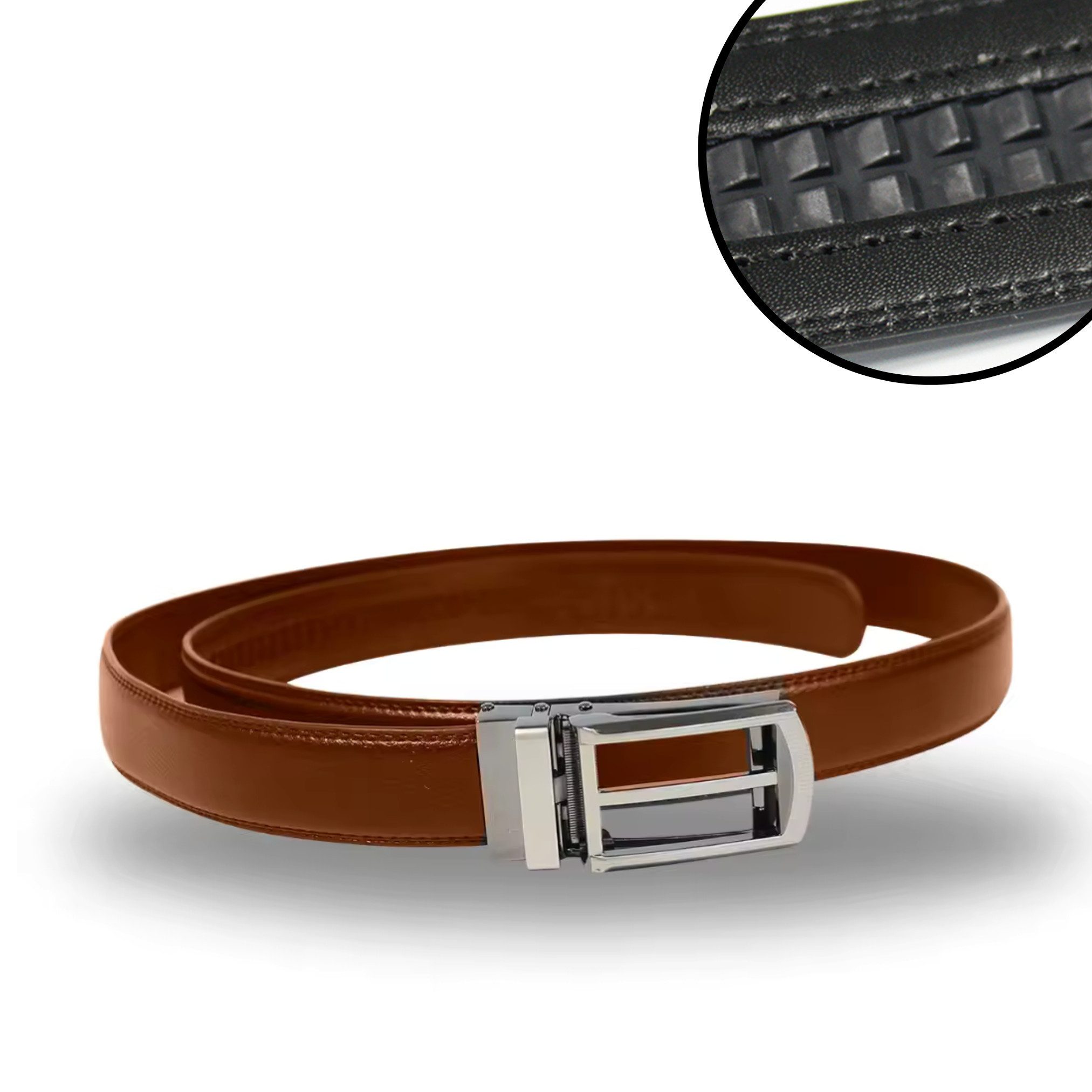 Best Direct® Hüftgürtel Exact Belt (Spar-Set, 2-St., 1er oder 2er Pack) Gürtel ohne Löcher,80 bis 120 cm, braun & schwarz