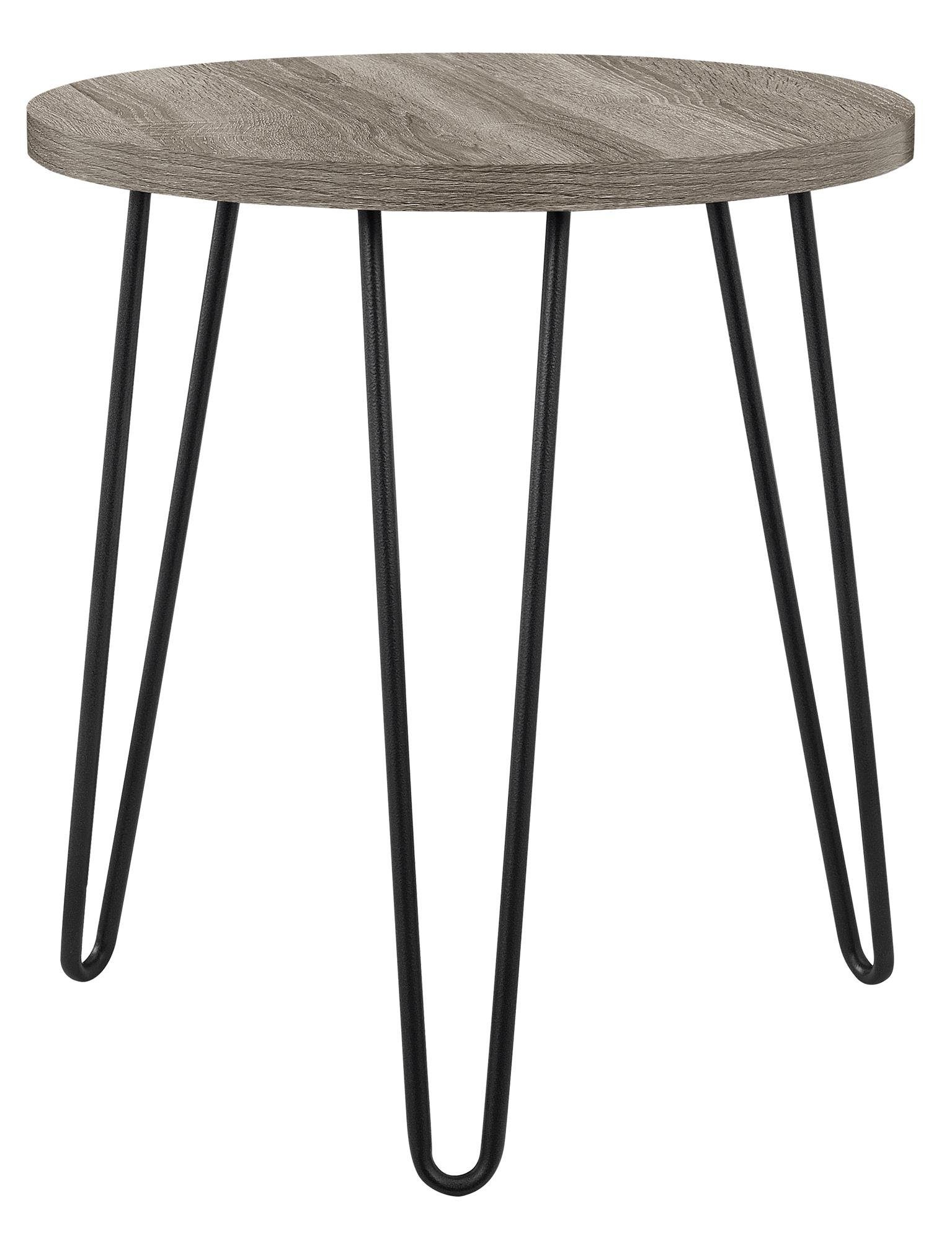 loft24 Beistelltisch Owen, runder Abstelltisch mit Haarstecknadelbeinen aus Metall, Breite 50 cm