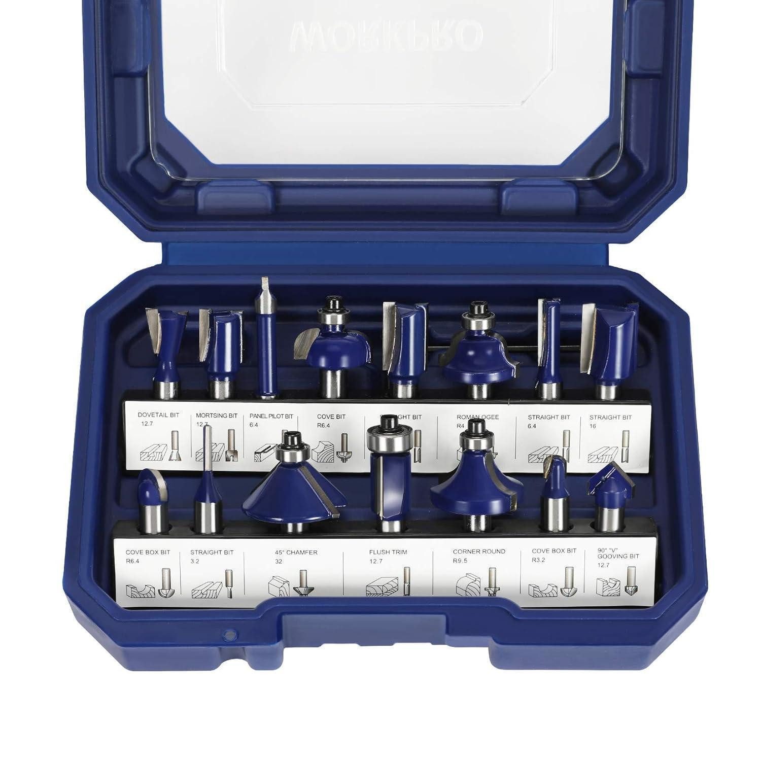 LuxusKollektion Fräser-Set 15tlg. Fräser Set 8mm Schaft Oberfräse Zubehör Holz