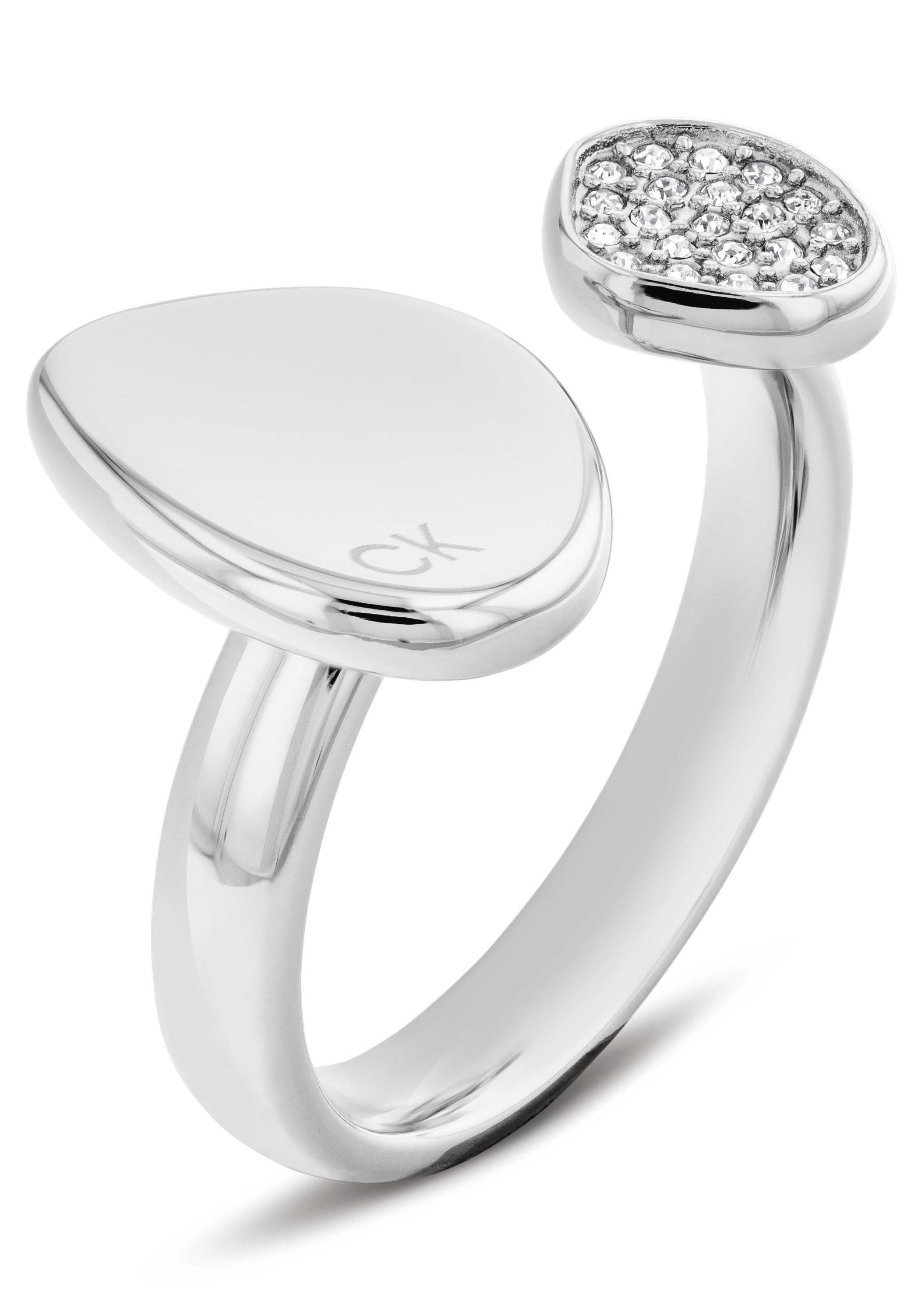 Calvin Klein Fingerring Schmuck Edelstahl Fingerring Damenring, mit Glasstein