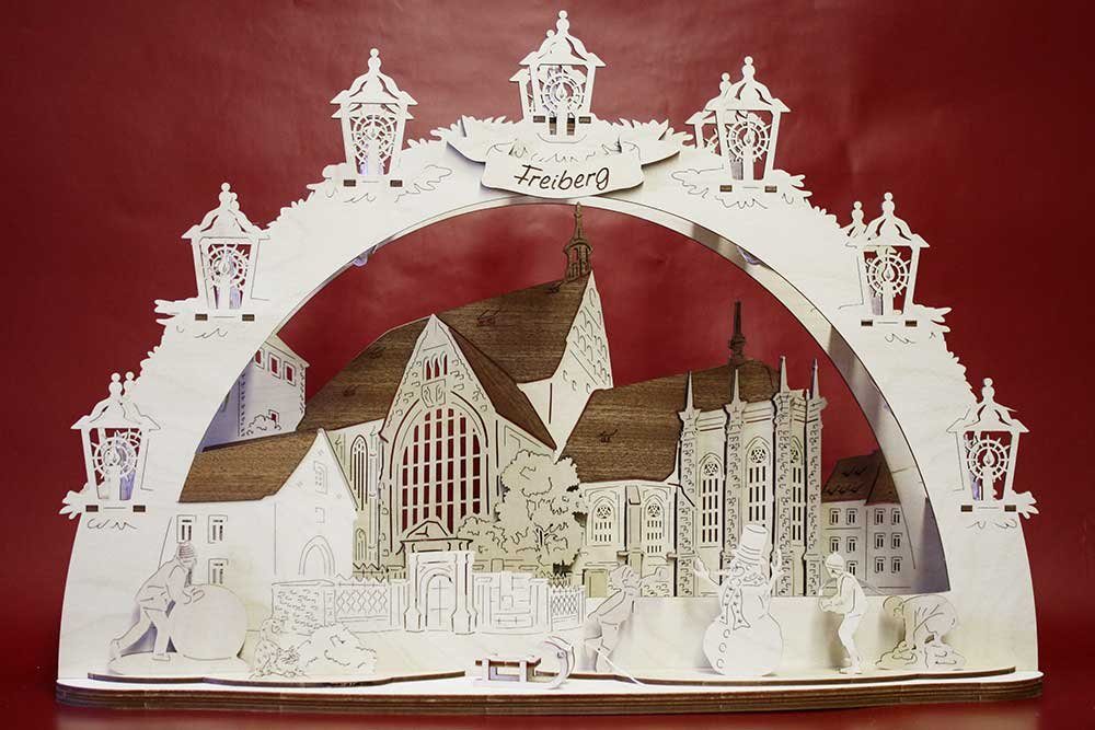 DeColibri LED Schwibbogen »LED Schwibbogen Freiberg Dom 3D Optik